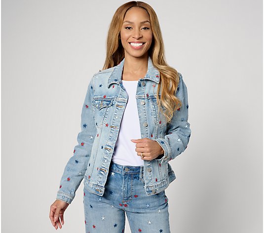Driftwood Jeans Classic Embroidered Denim Jacket - Starry Night