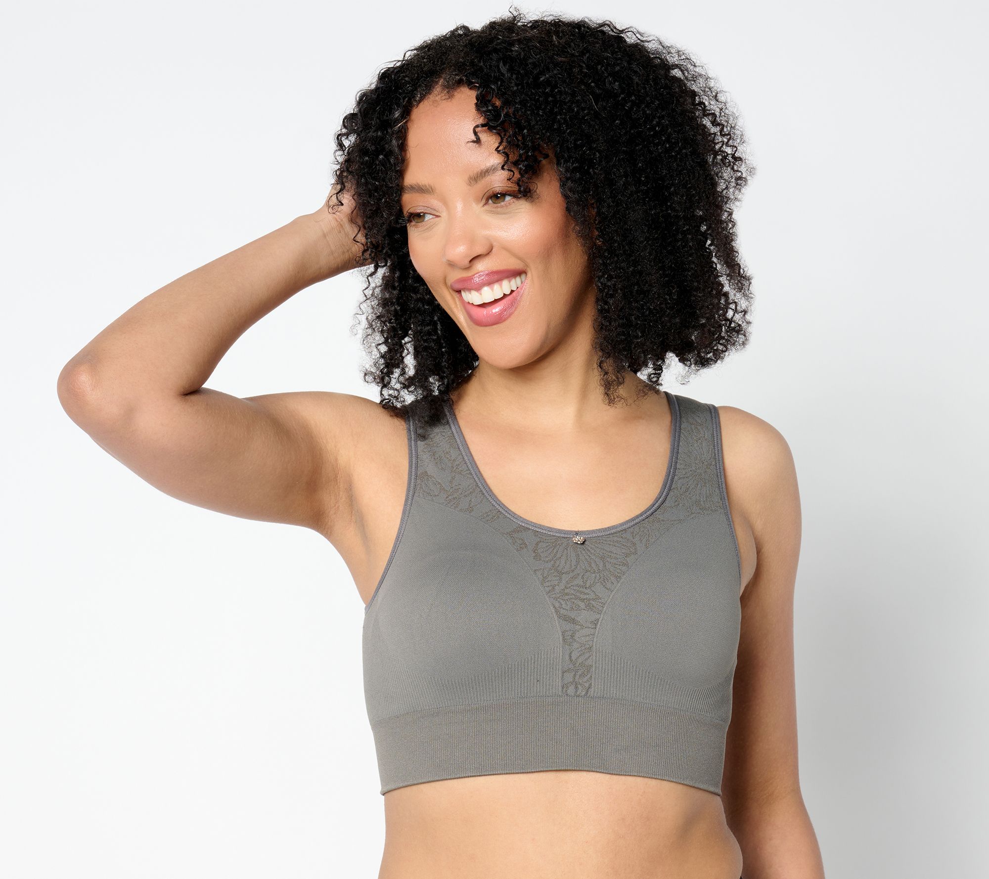 Breezies Floral Jacquard Seamless Wirefree Contour Bra