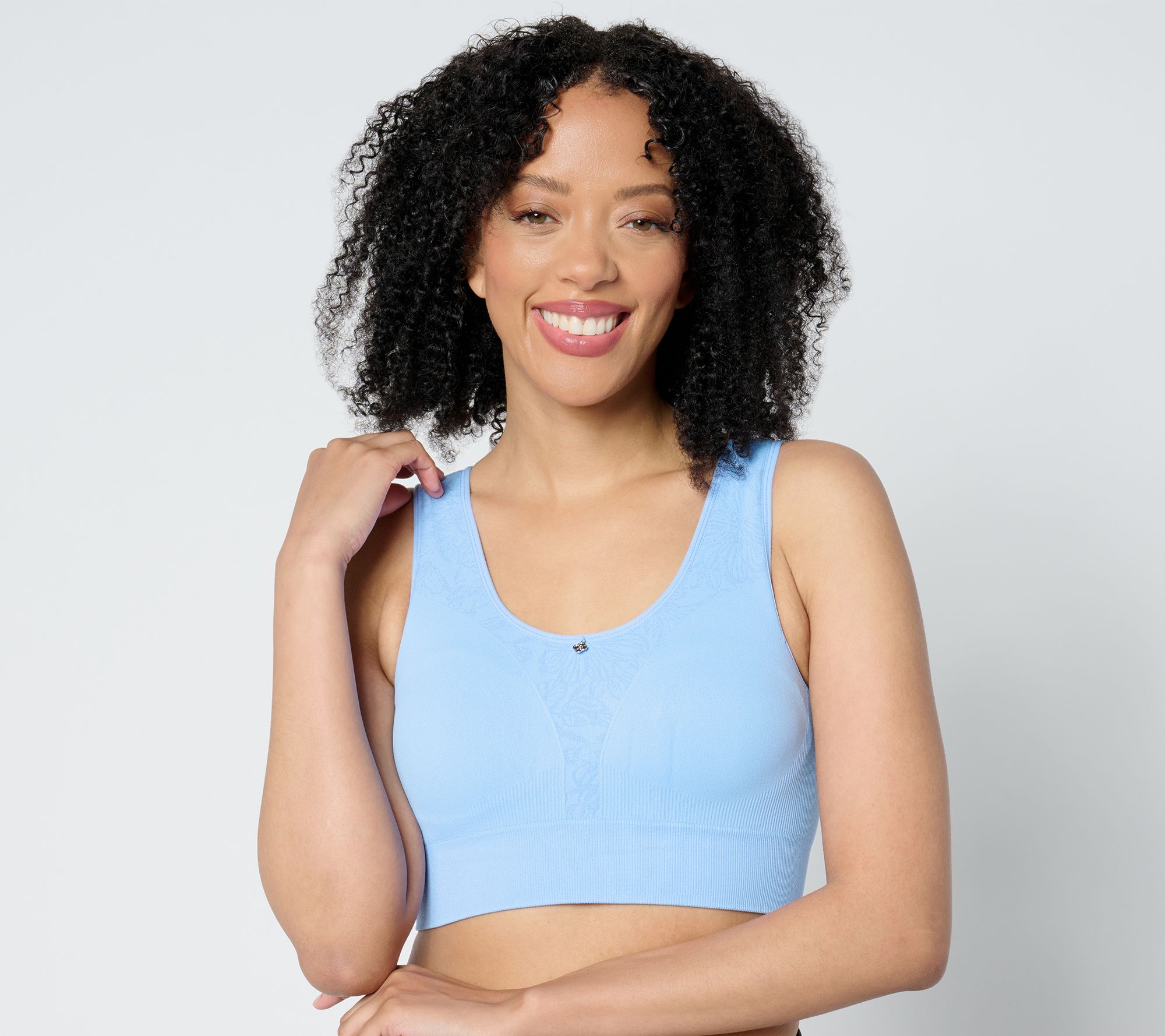 Breezies Floral Jacquard Seamless Wirefree Contour Bra