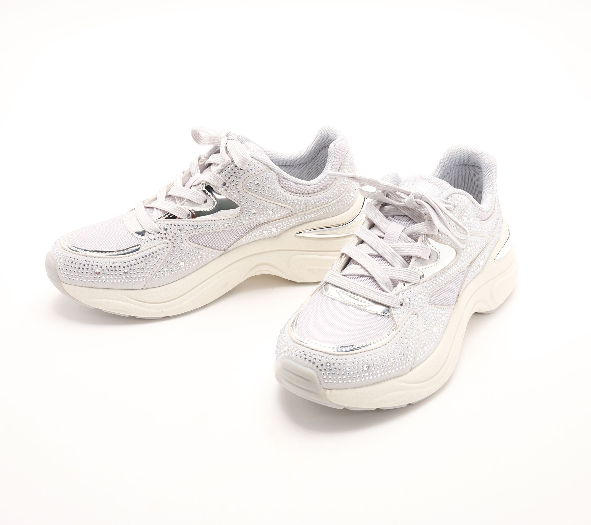 "As Is" Skechers Street Rhinestone Lace -Up Sneakers- Hazel