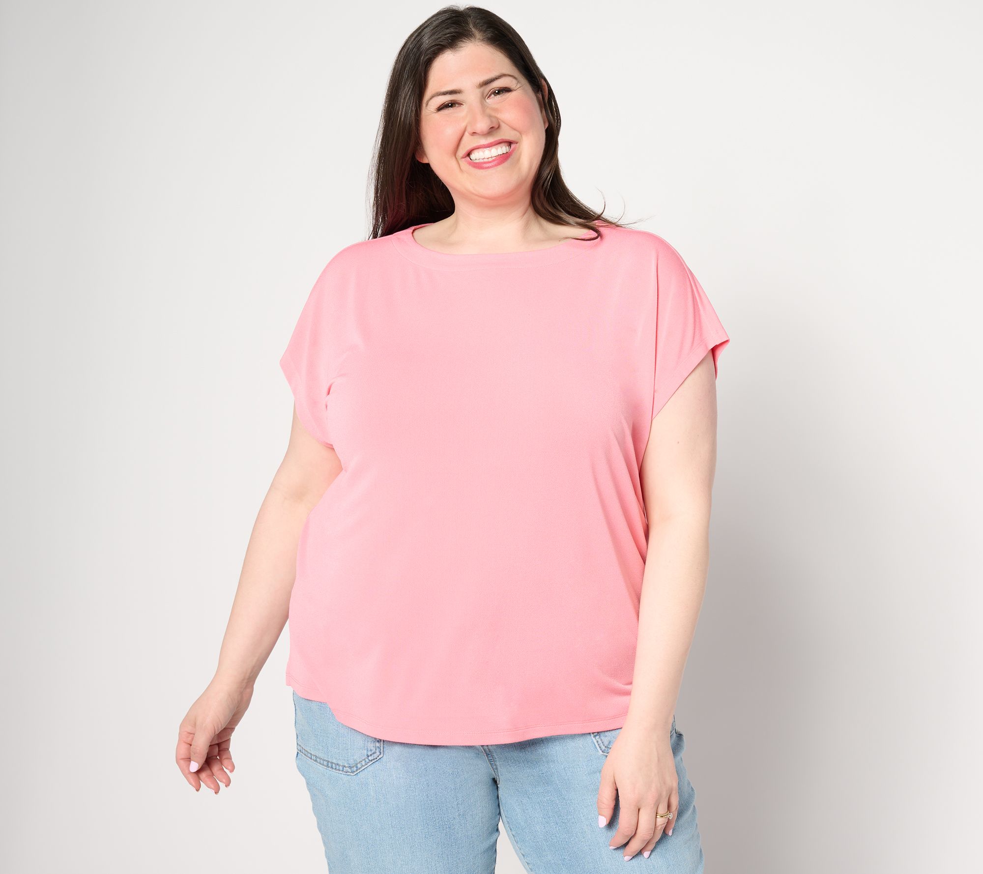 Isaac Mizrahi Live! Pebble Knit Boatneck Top with Cap Sleeves