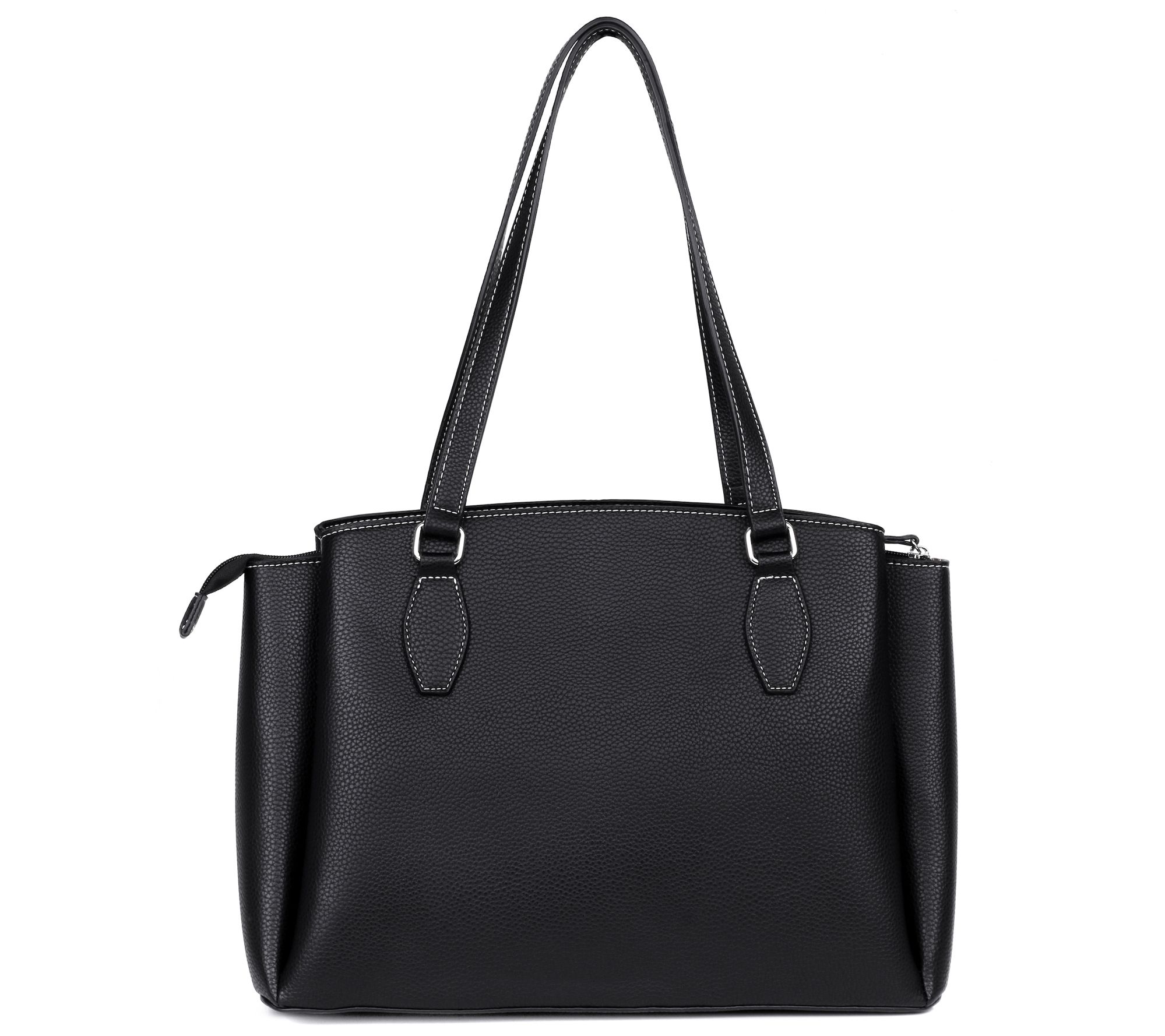 Julia Buxton Pebble Vegan Leather Triple Compartment Satchel