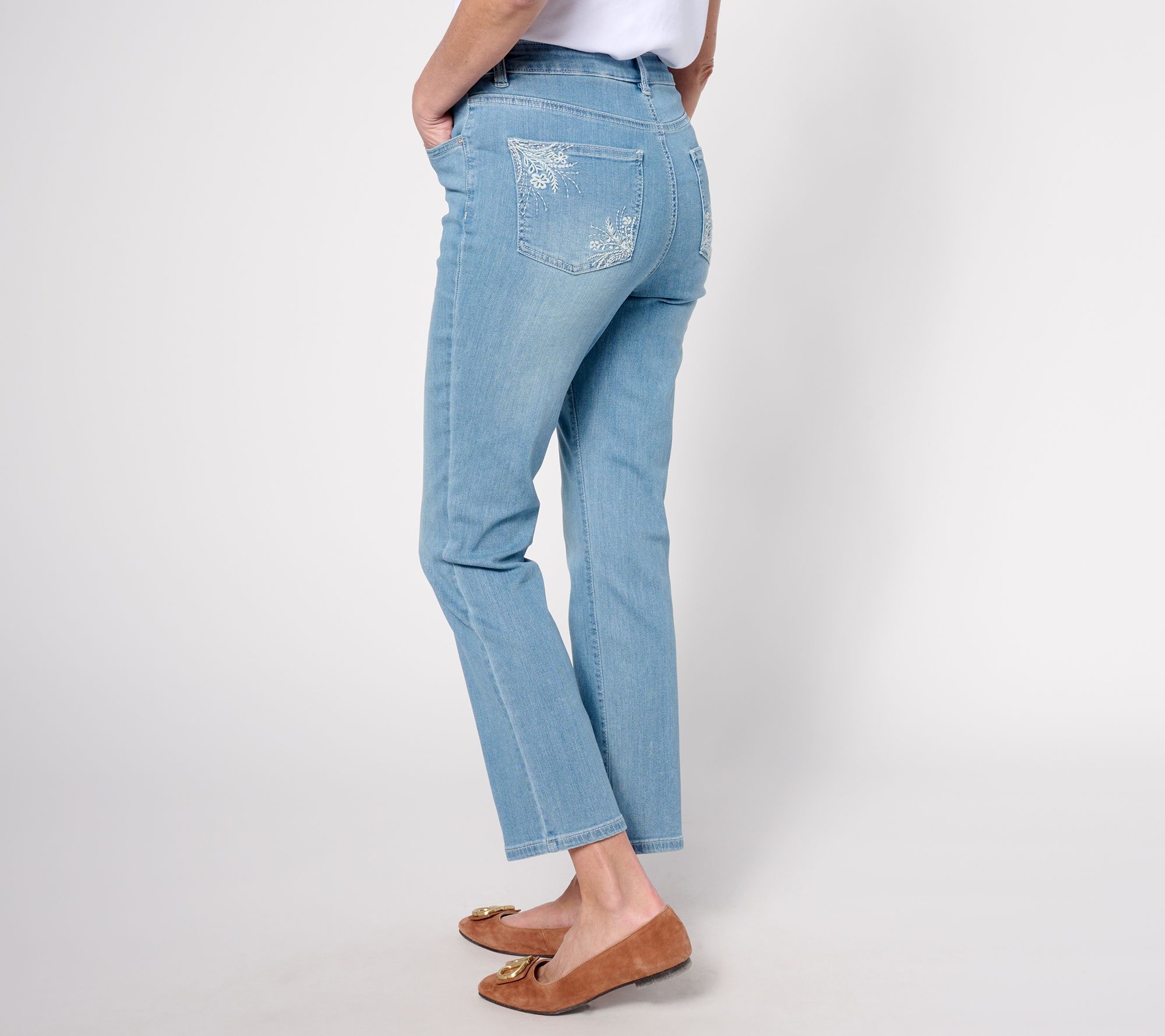 "As Is" Belle by Kim Gravel Petite Denim Garden Ankle Jean