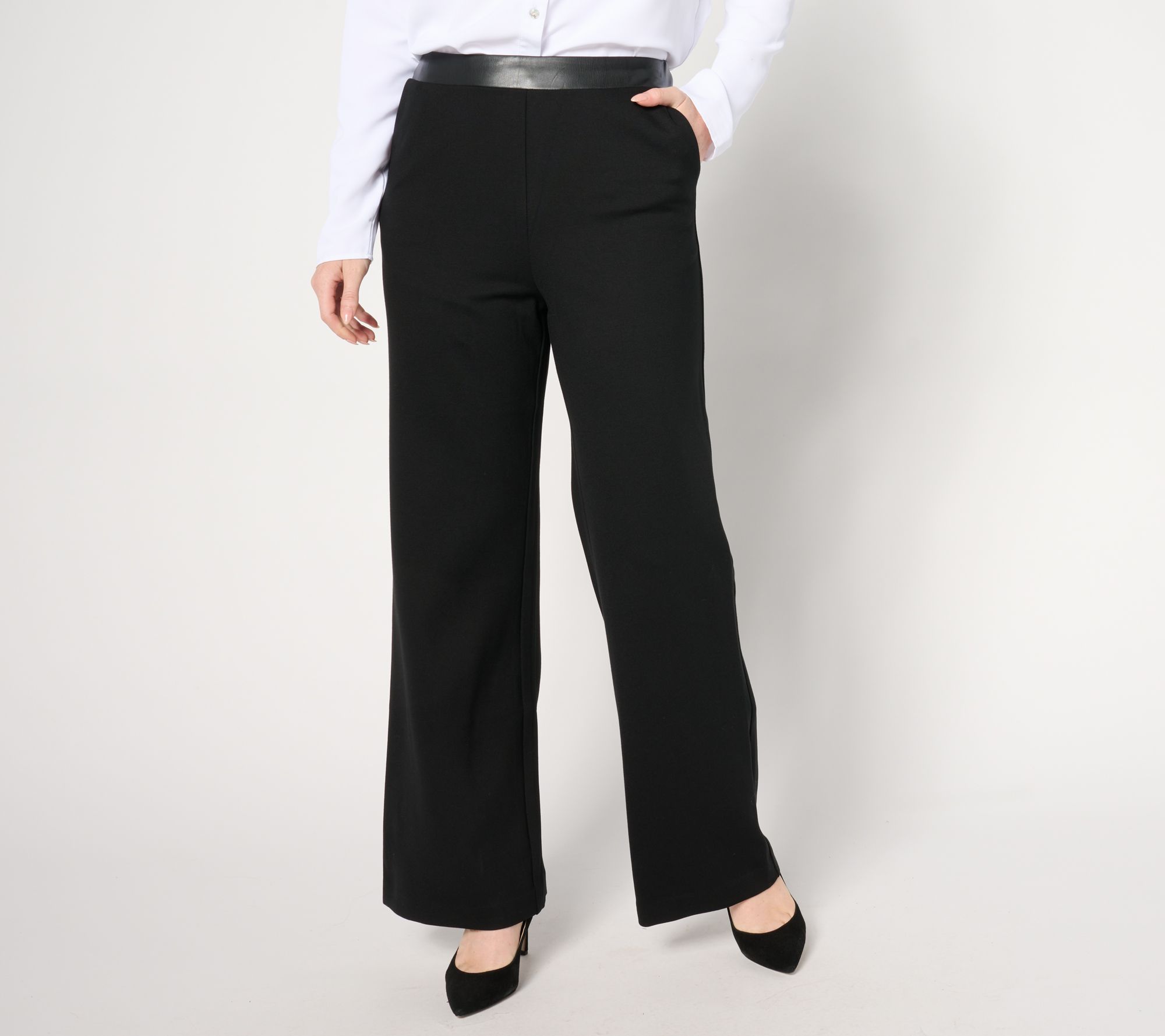 nicole by Nicole Miller Regular Stretch Ponte Wide Leg Pant