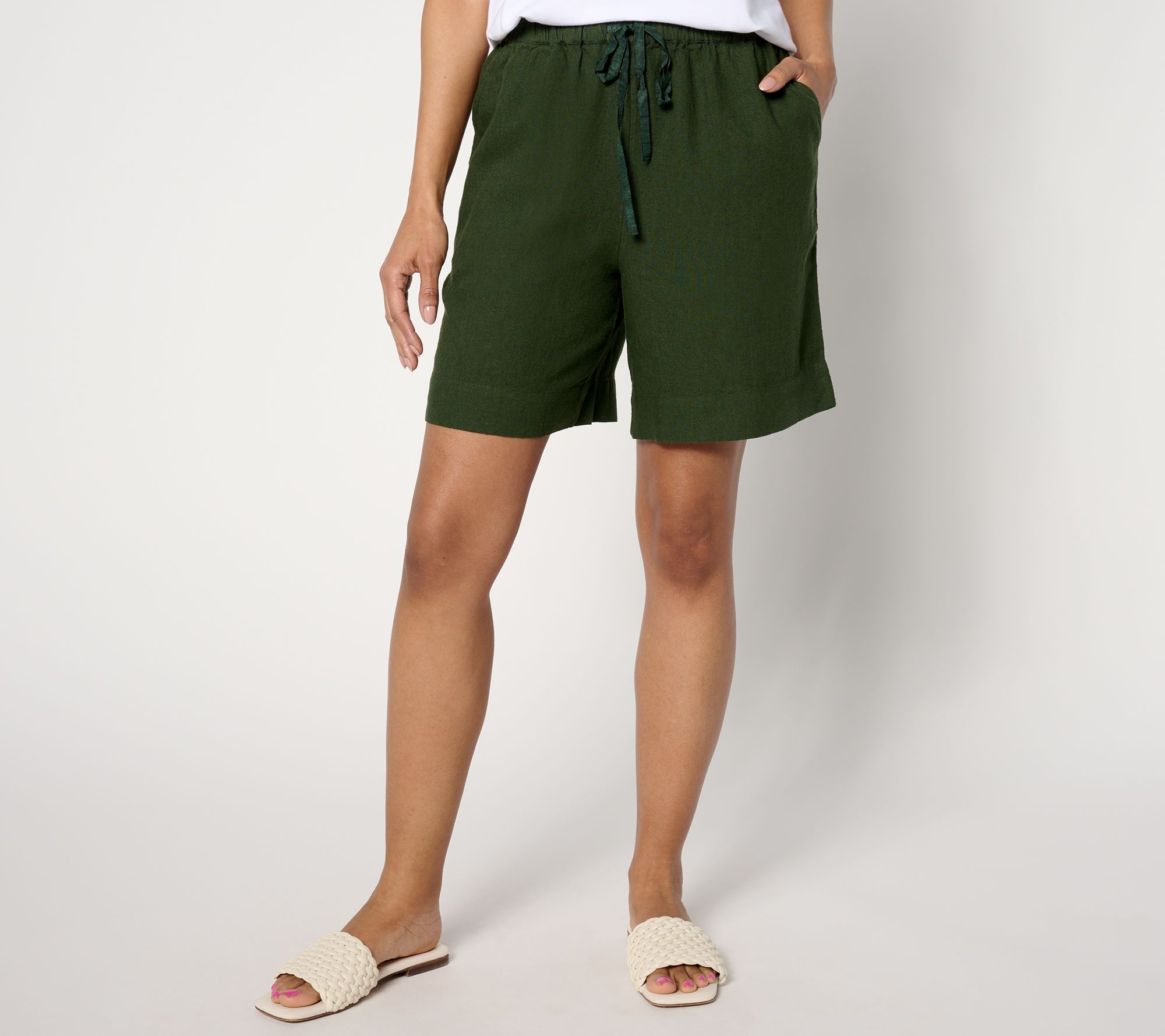 "As Is" BEAUTIFUL by Lawrence Zarian Regular Linen Blend Short