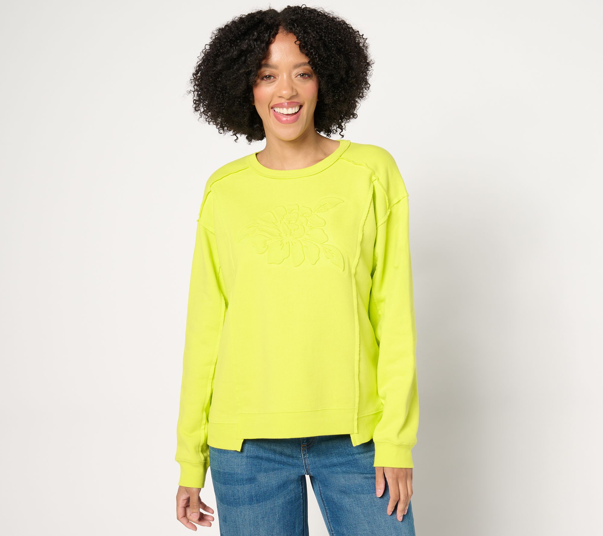 Studio Park x Amy Stran Embossed Step Hem Sweatshirt