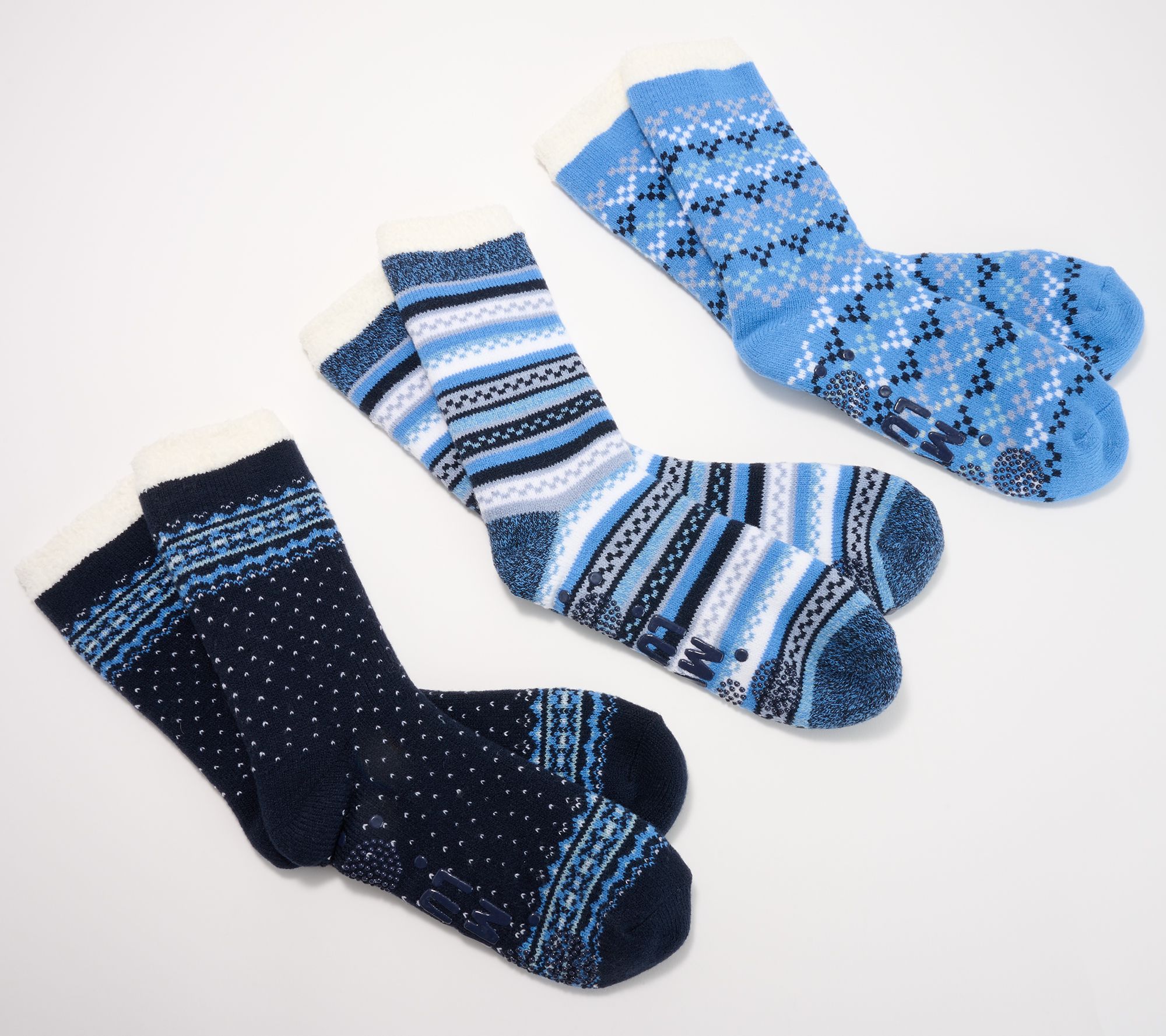 MUK LUKS Set of 3 Jojoba Infused Cozy Lined Lounge Socks