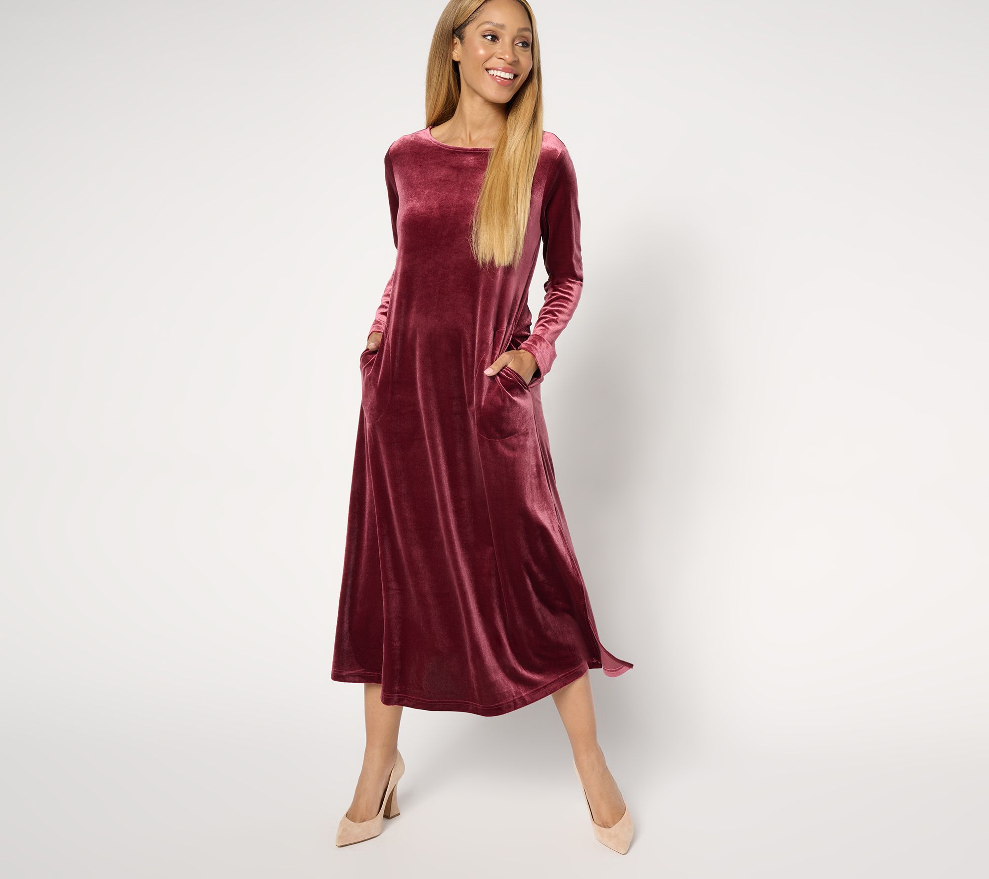 Belle by Kim Gravel Petite Bellevet Long Sleeve Maxi Dress