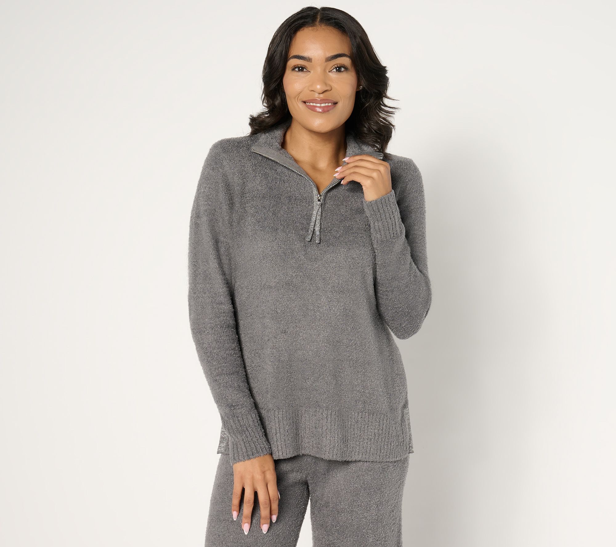 Isaac Mizrahi Live! Apres Cozy Eyelash Yarn Pullover
