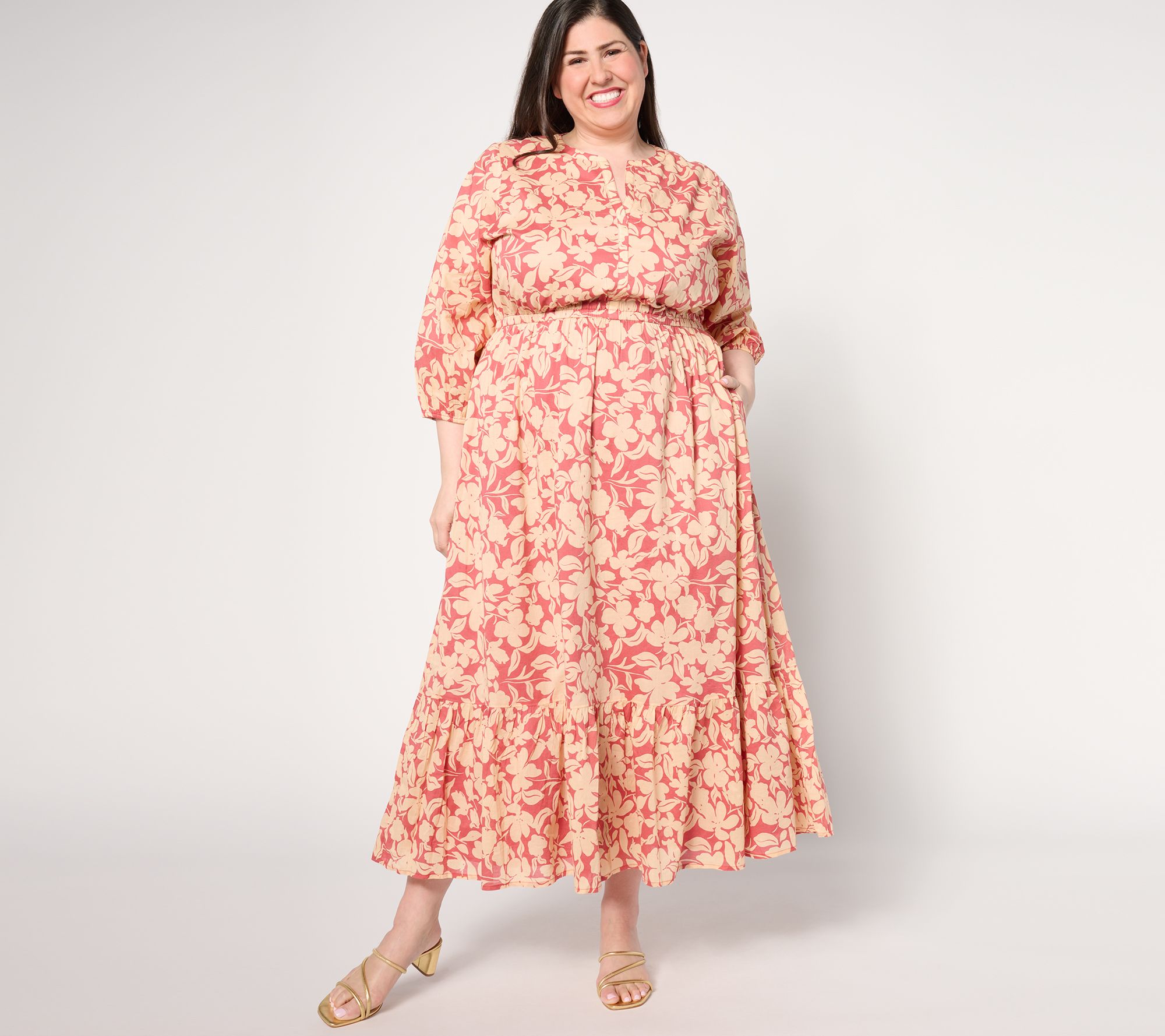 "As Is" BEAUTIFUL by Lawrence Zarian Petite Cotton Print Dress