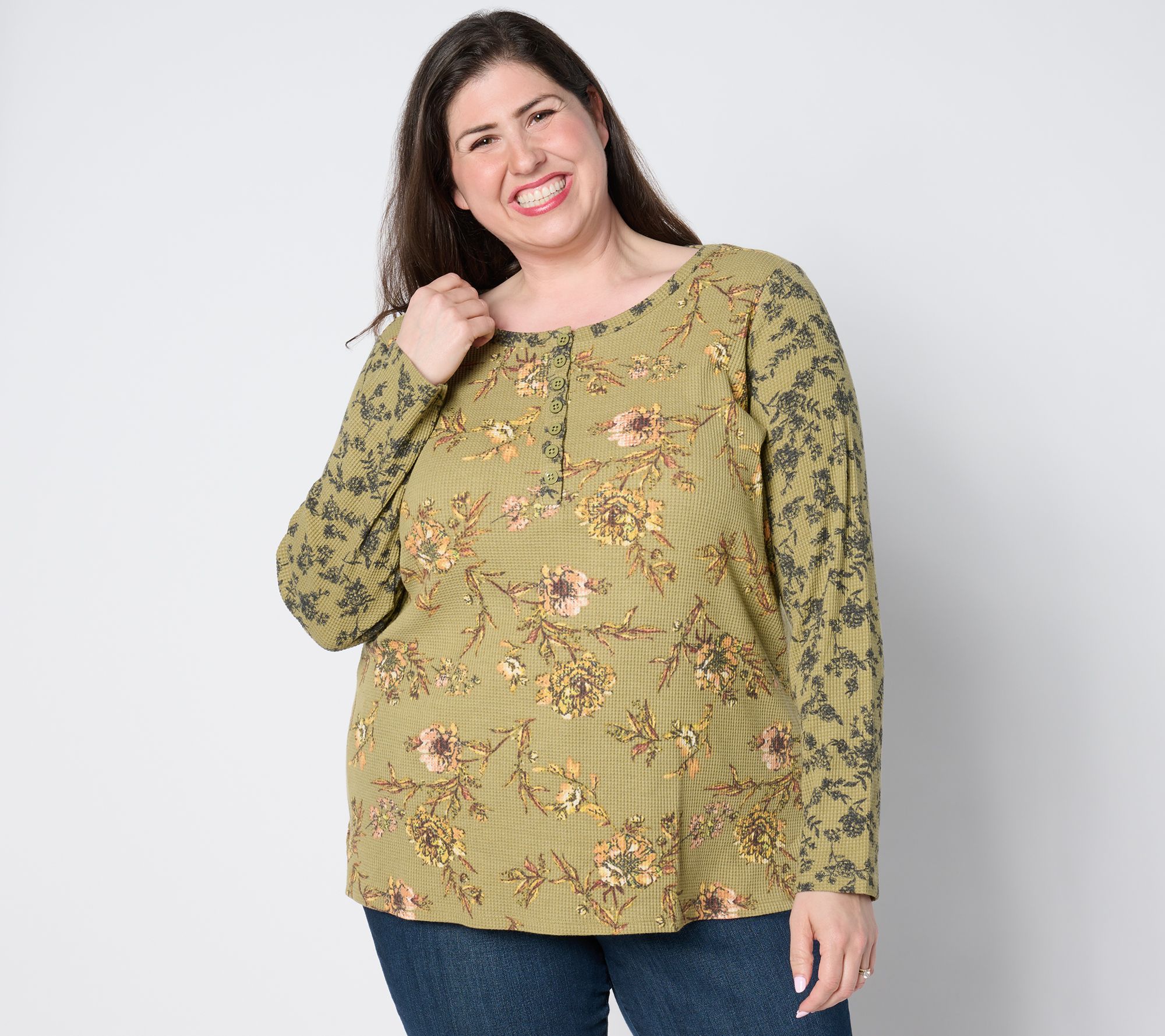 "As Is" Belle Boho by Kim Gravel Baby Waffle Twin Floral Henley