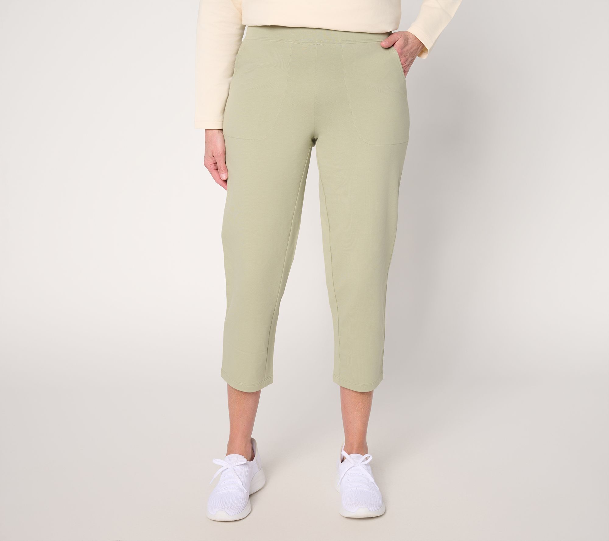 Denim & Co. Regular EasyWear French Terry Crop Pant