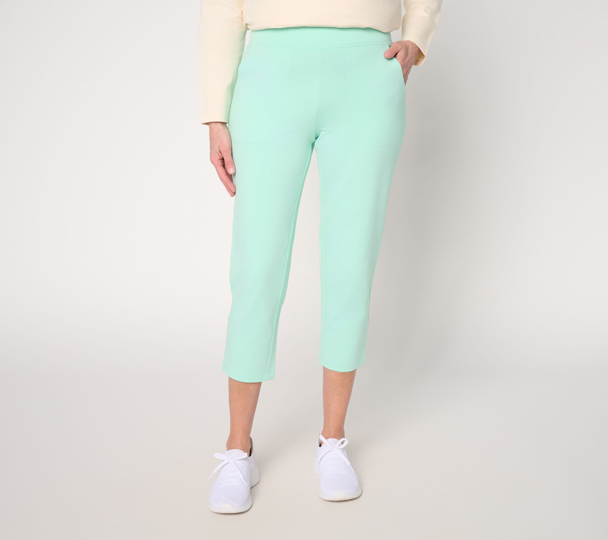Denim & Co. Regular EasyWear French Terry Crop Pant
