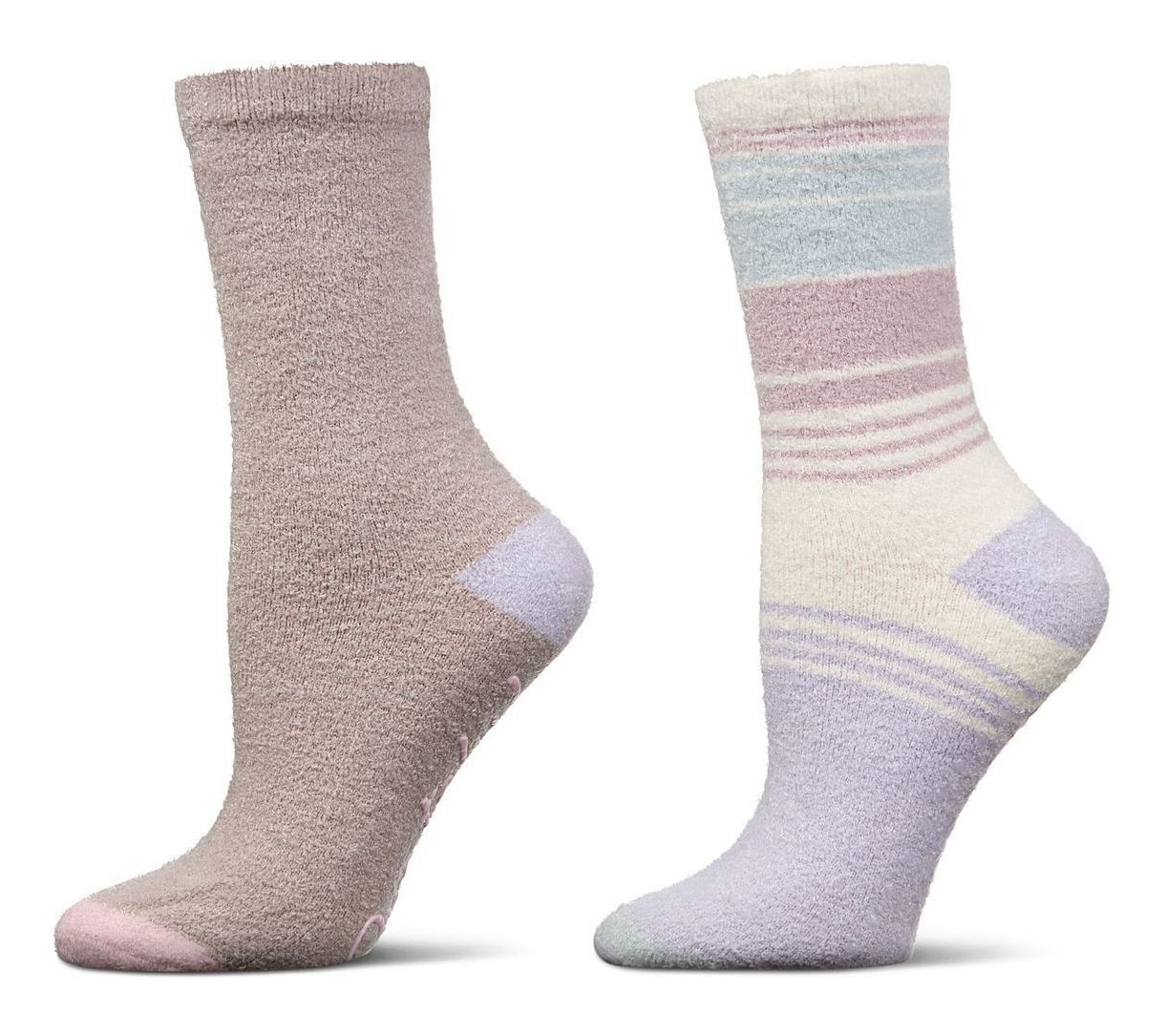 Memoi Women's Set of 2 Aloe Infused Non-Skid Spa Socks