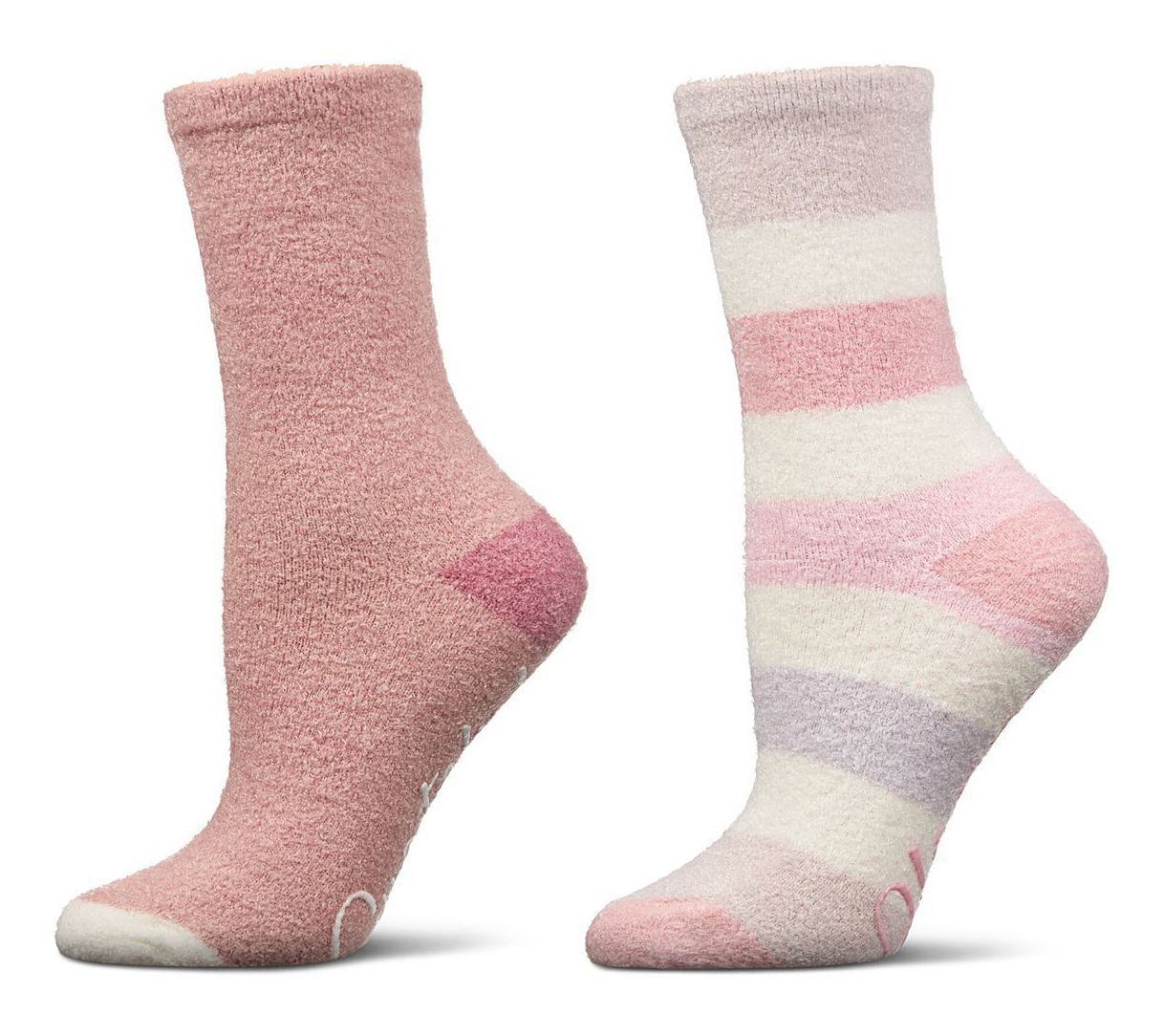 Memoi Women's Set of 2 Aloe Infused Non-Skid Spa Socks