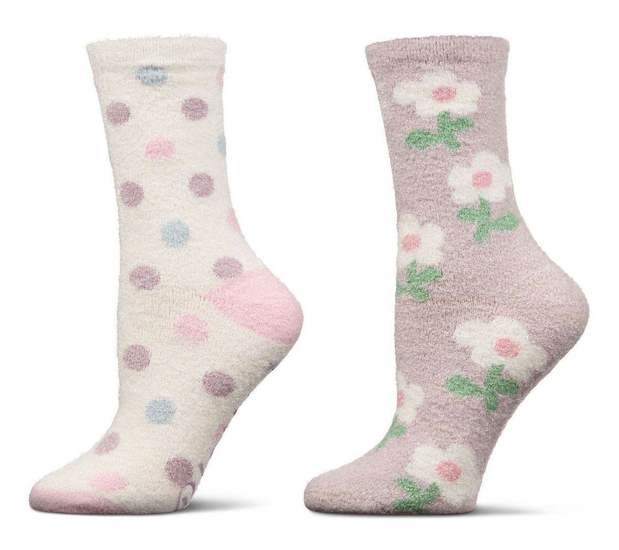 Memoi Women's Set of 2 Aloe Infused Non-Skid Spa Socks