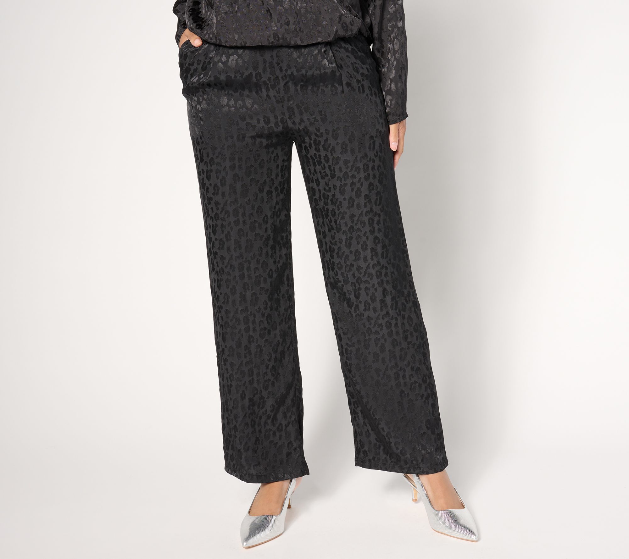 "As Is" by Stacy London Regular Drapey Jacquard Ankle Pant