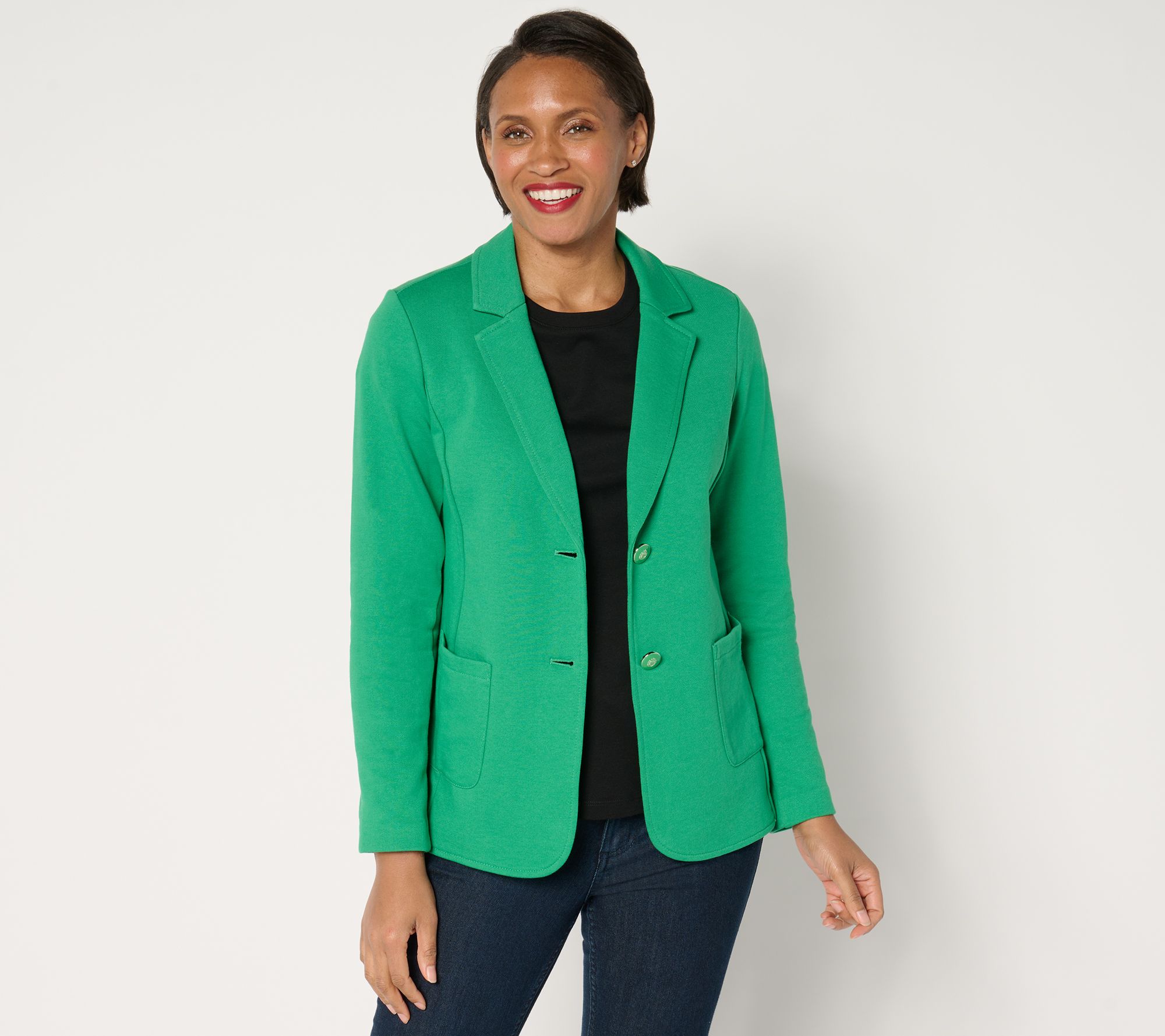 "As Is" Susan Graver Regular Marina Knit Blazer