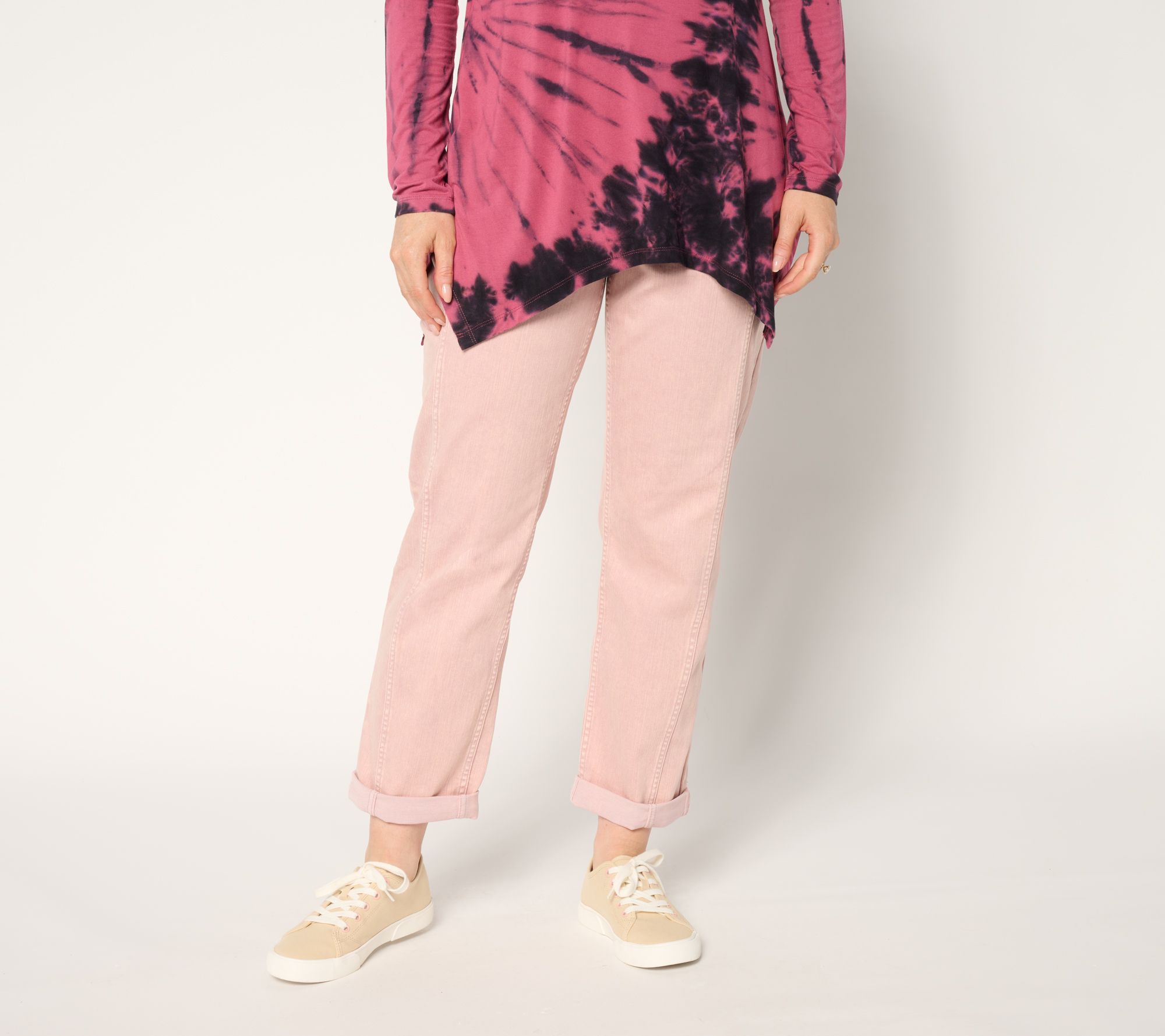 LOGO by Lori Goldstein Regular Desert Wash Boyfriend Jeans