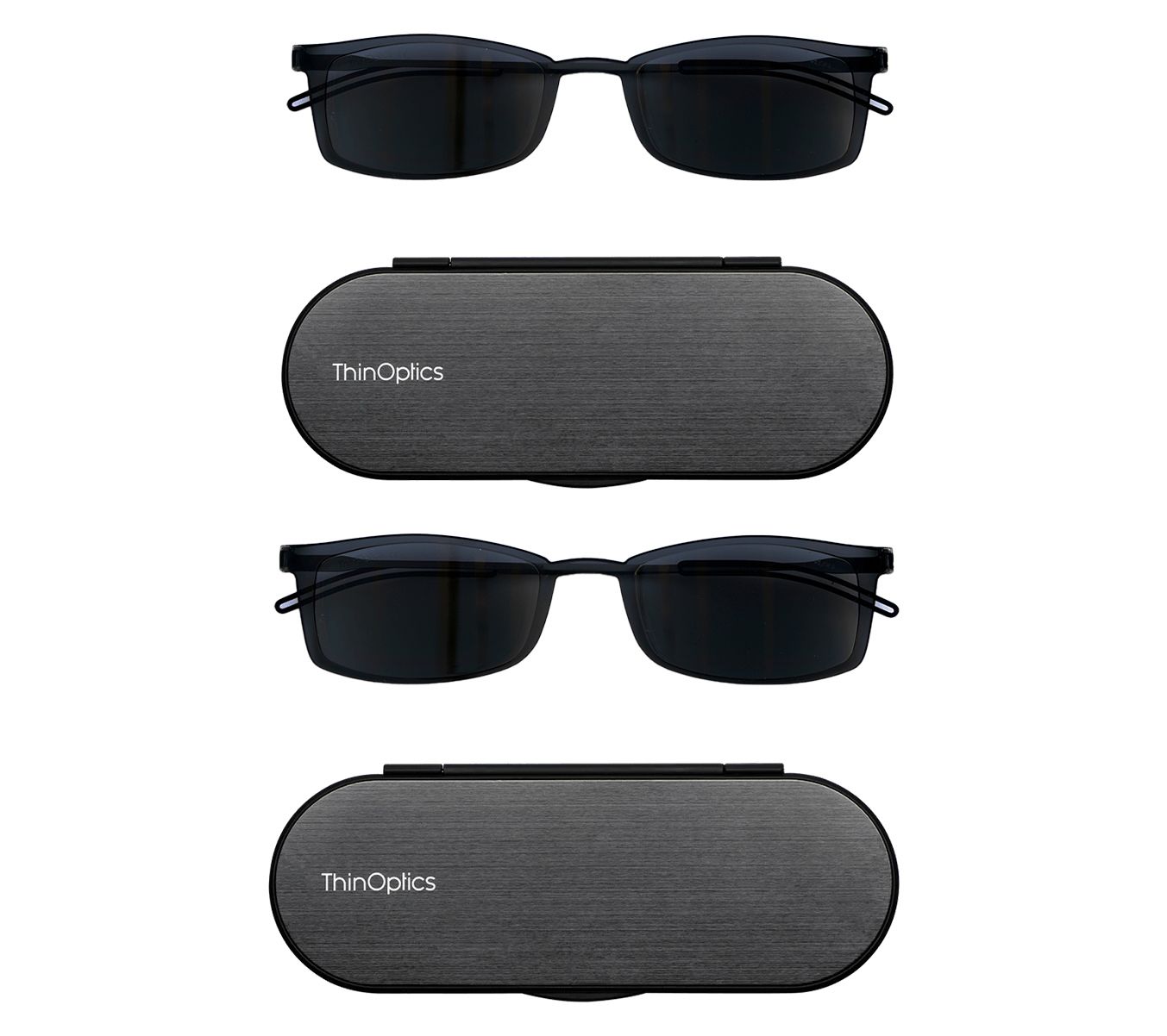 ThinOptics Set of 2 Brooklyn Full Frame Sunglass Readers & Cases