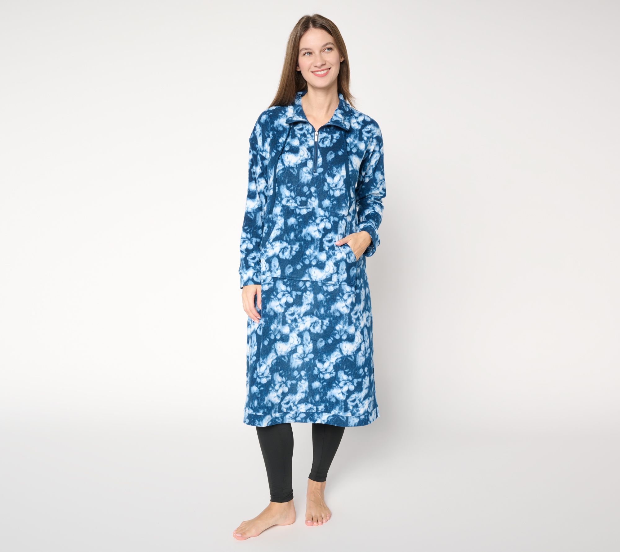 Stan Herman Champagne Fleece Zip Neck Lounger