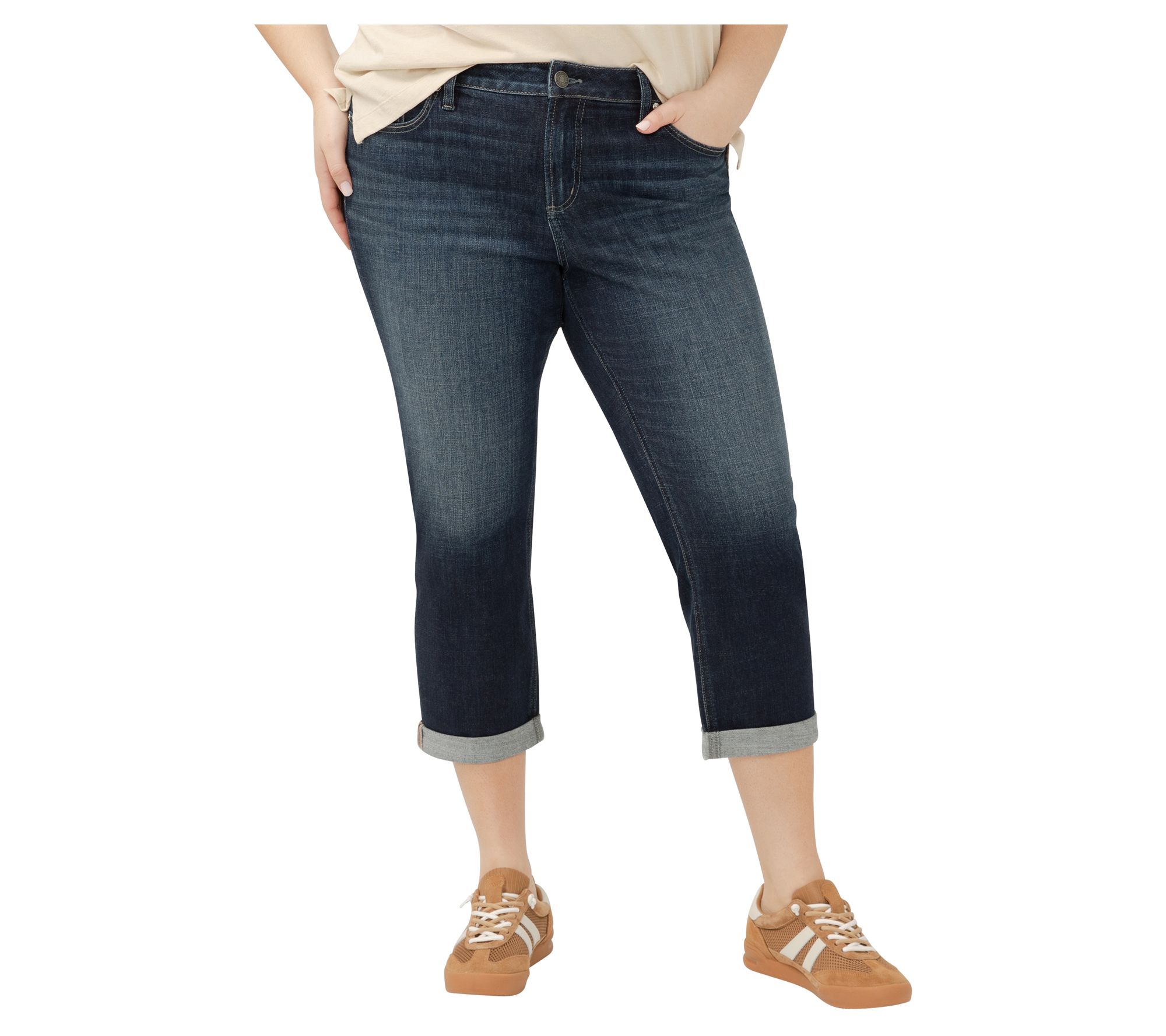 Silver Jeans Co. Plus Elyse Mid Rise Capri _CVS441