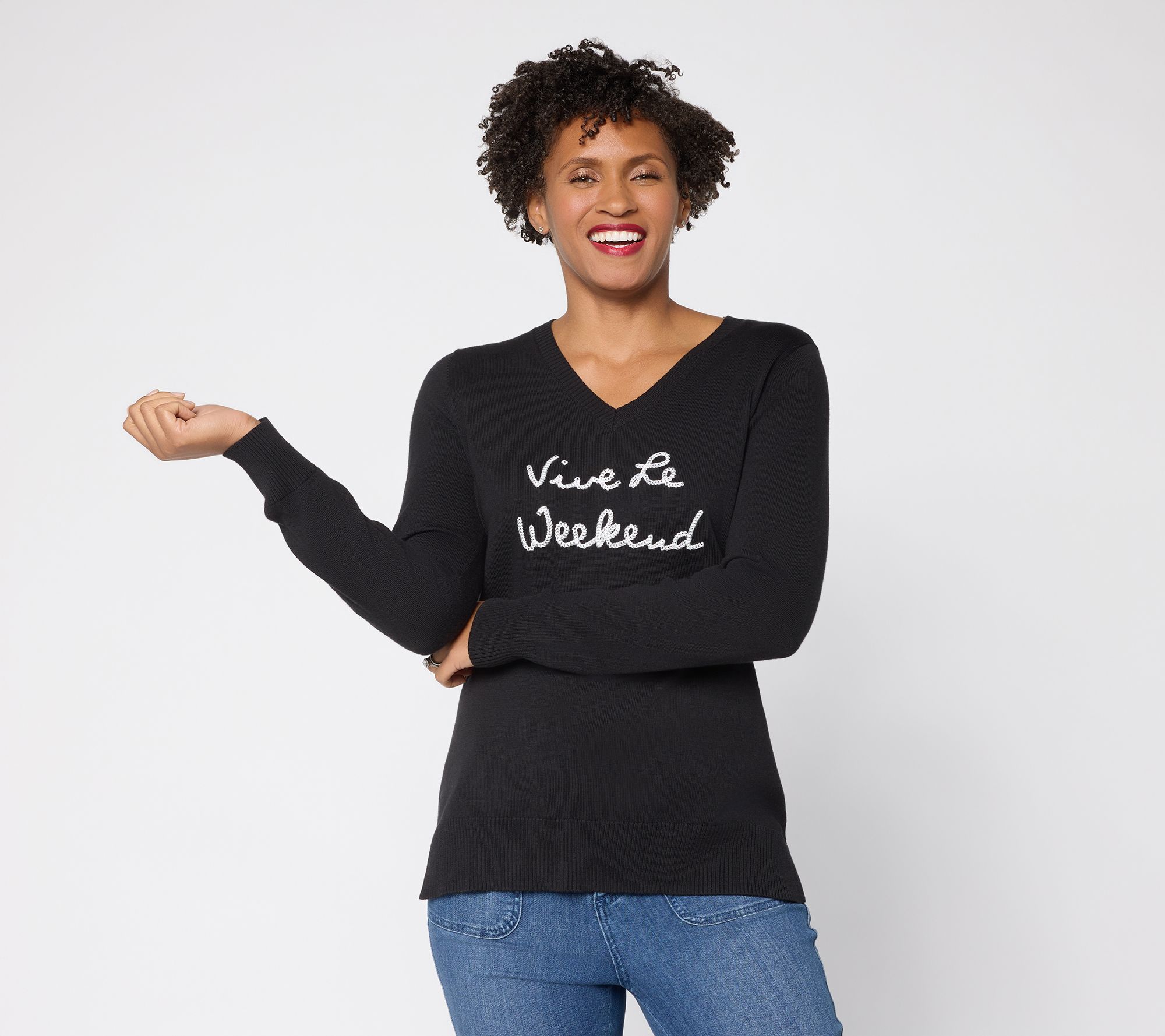 Belle by Kim Gravel Chic Speak Statement Sweater