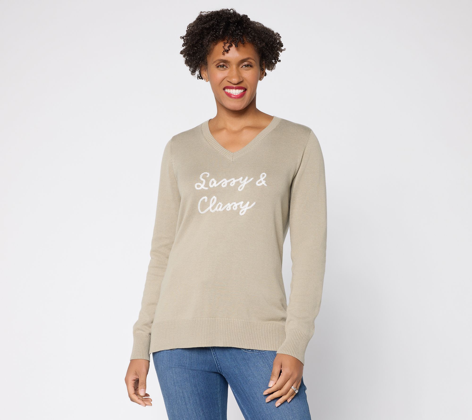 Belle by Kim Gravel Chic Speak Statement Sweater