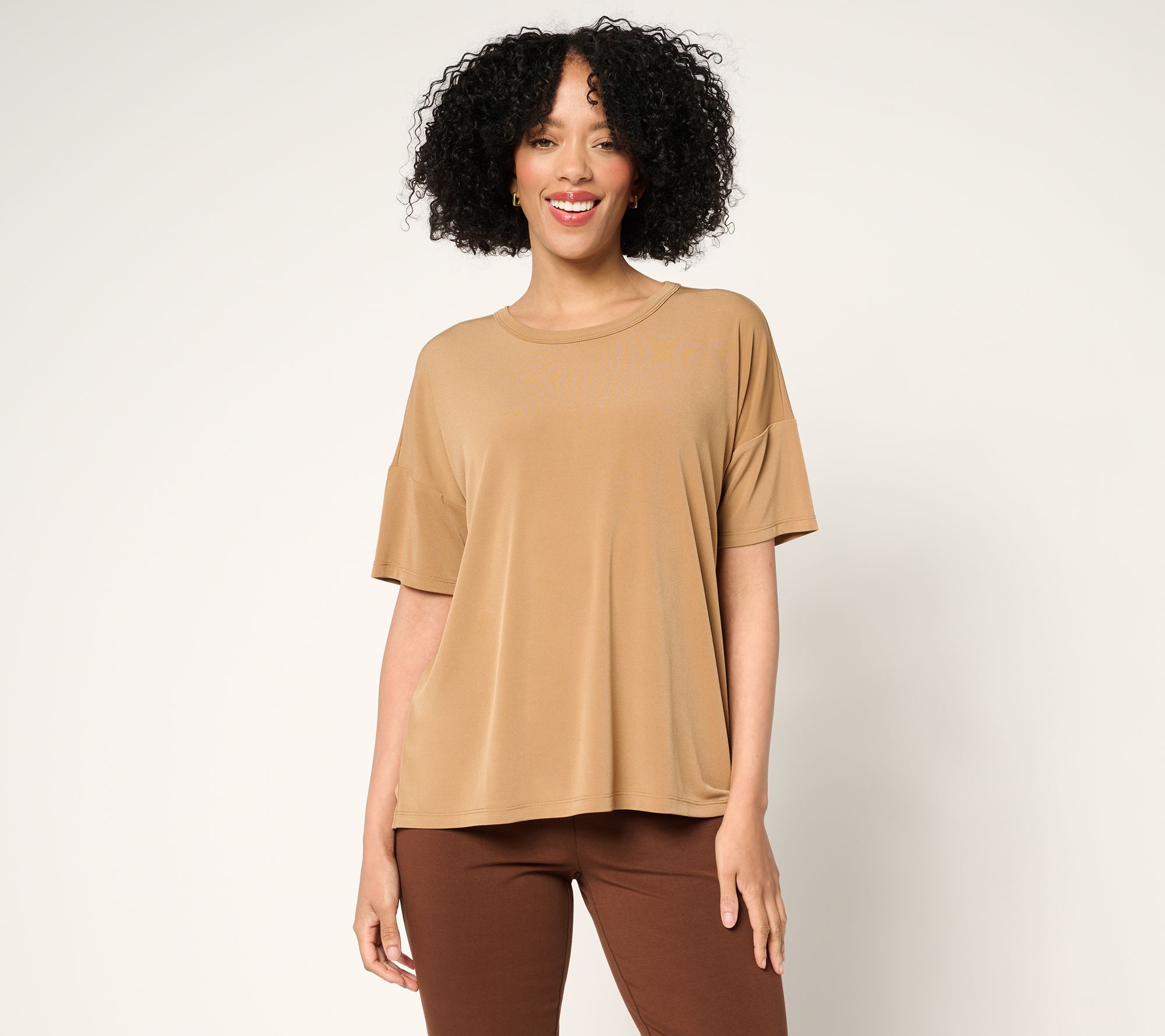 "As Is" Susan Graver Modern Essentials Liquid Knit Dolman Top