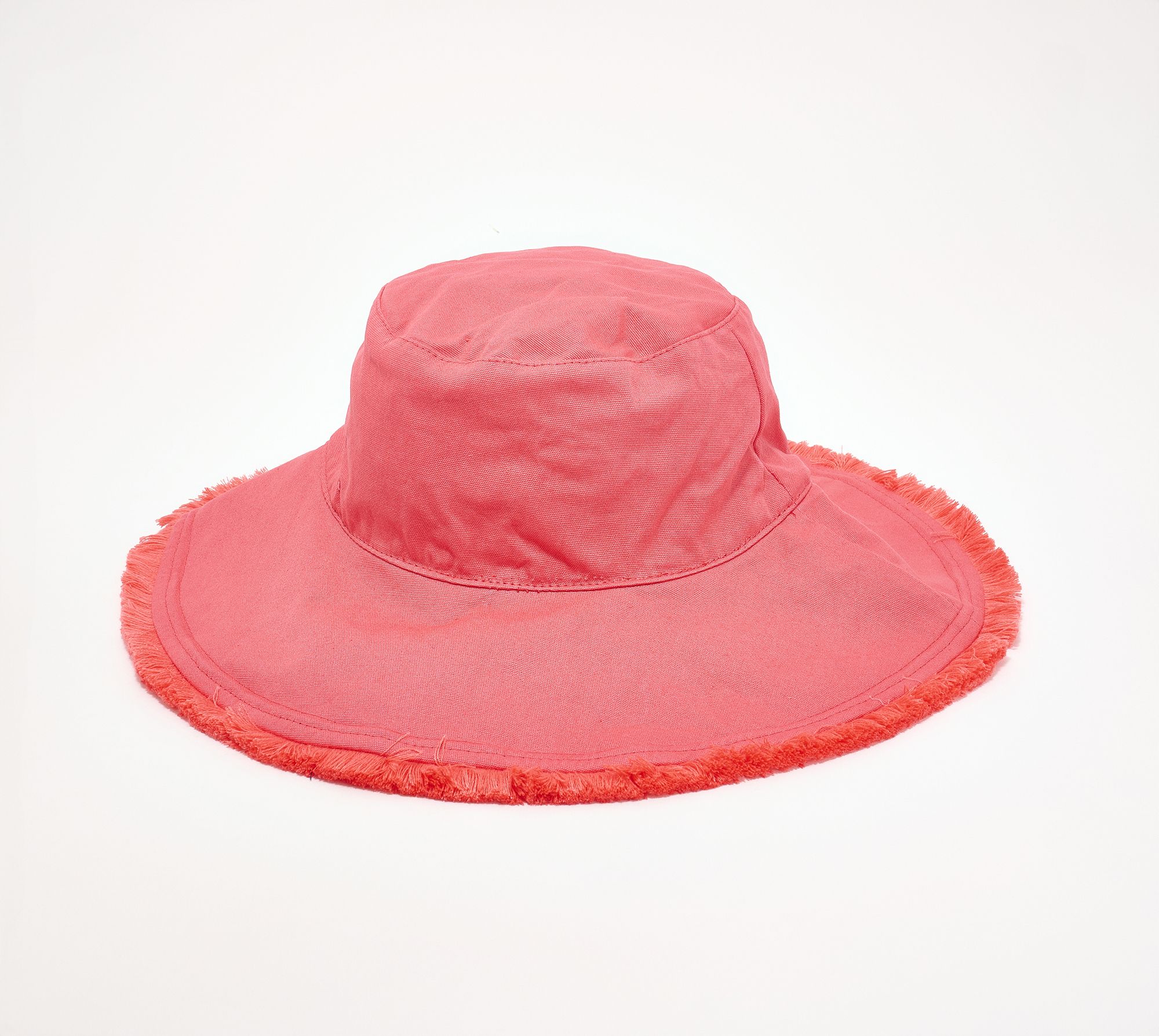 Sprigs Big Brim Fringe Sun Hat with Removable Ties & Ponytail Slit