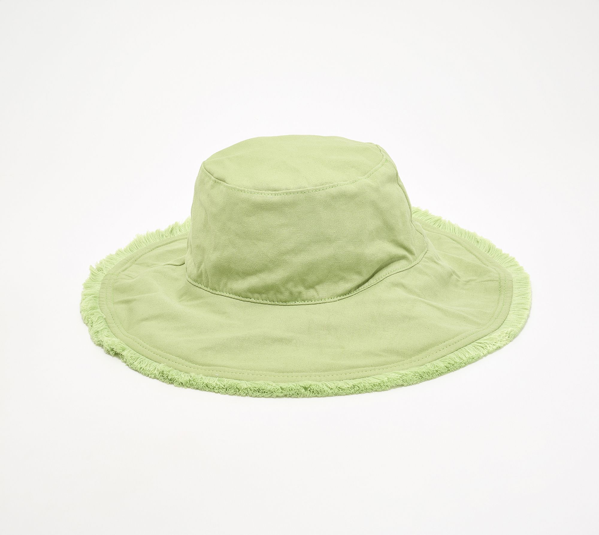 Sprigs Big Brim Fringe Sun Hat with Removable Ties & Ponytail Slit