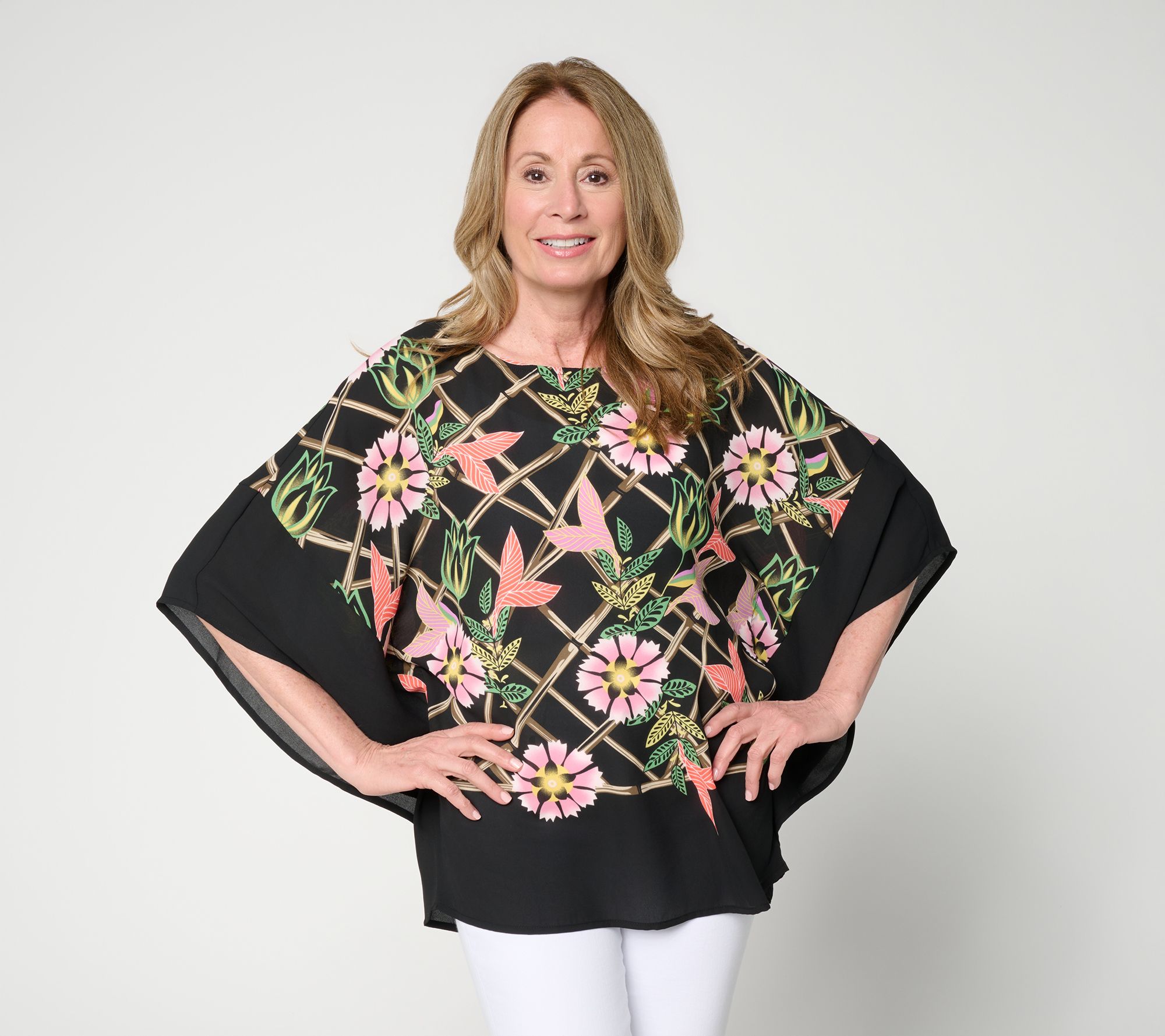 Quacker Factory Femme Fatale Printed Butterfly Top