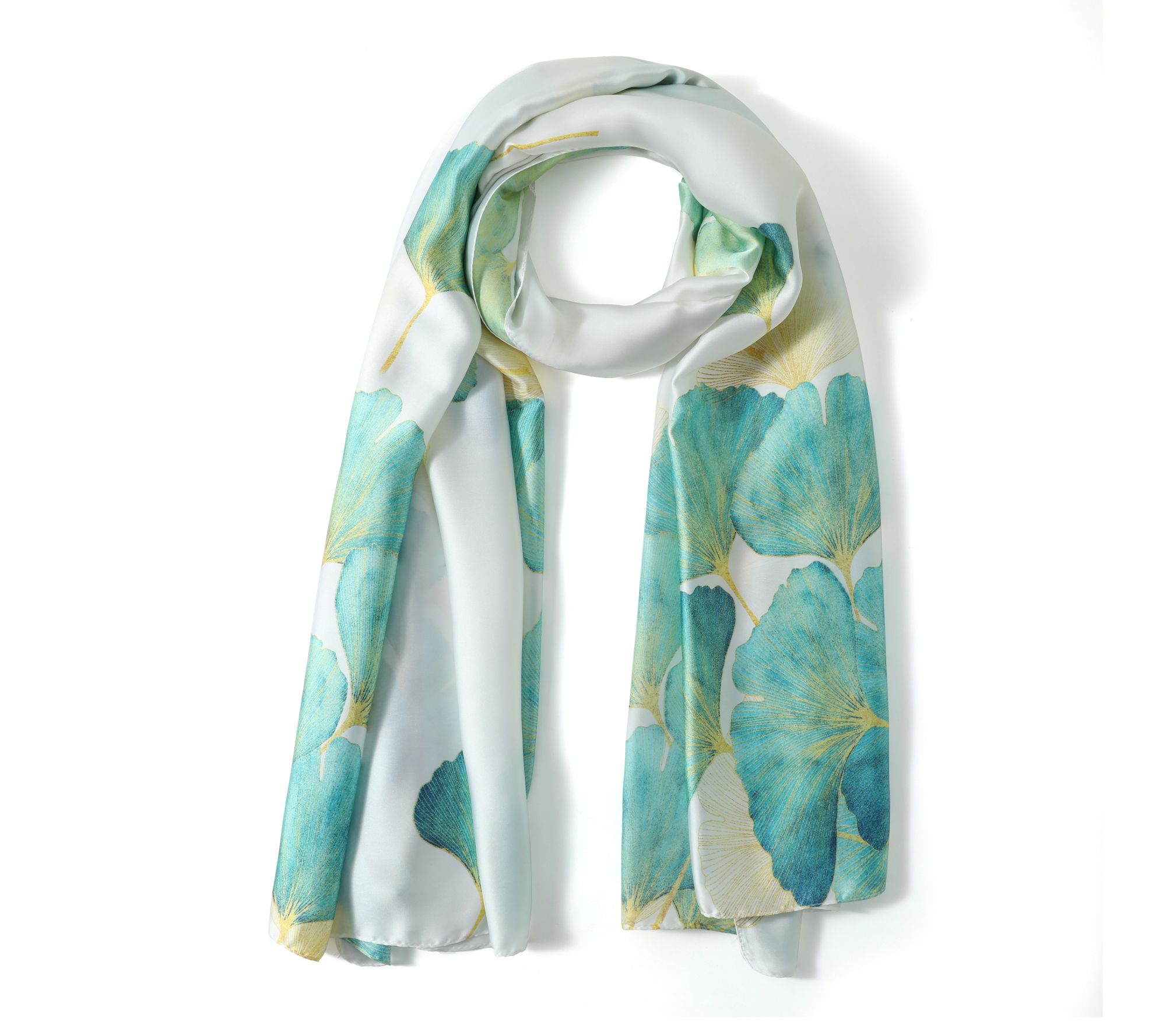 Youzey Clover Green & White 35" x 71" Scarf
