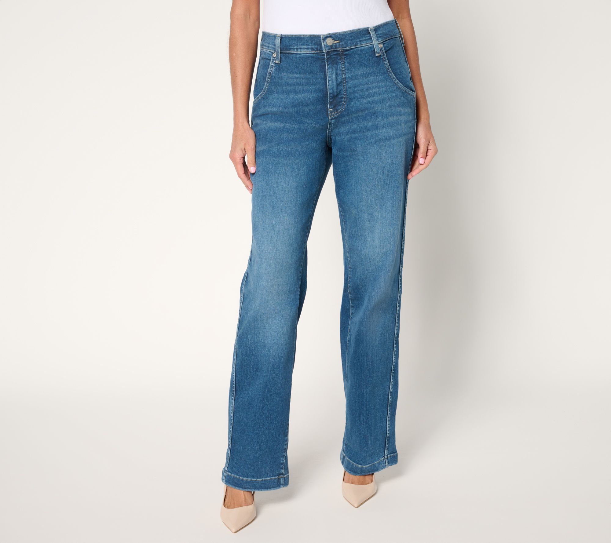 "As Is" NYDJ Brooke Loose Straight Full Length Jeans