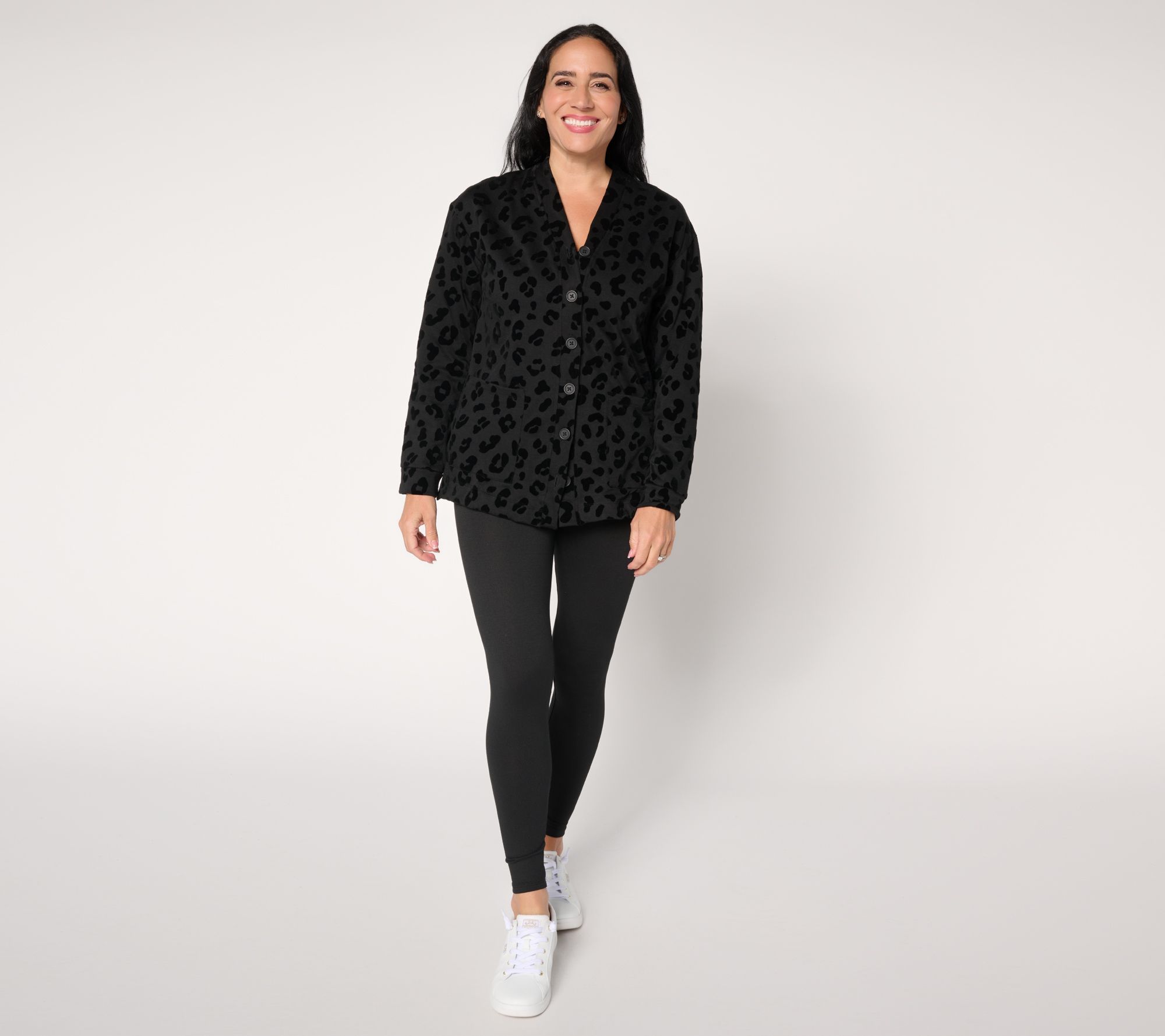 "As Is" Cuddl Duds Tall Comfortwear Cardigan Lounge Set