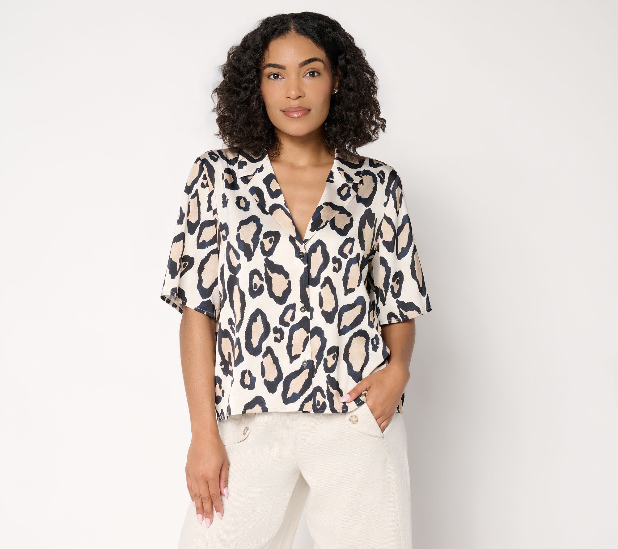 Silkee by Aimee Kestenberg Button Front Camp Shirt
