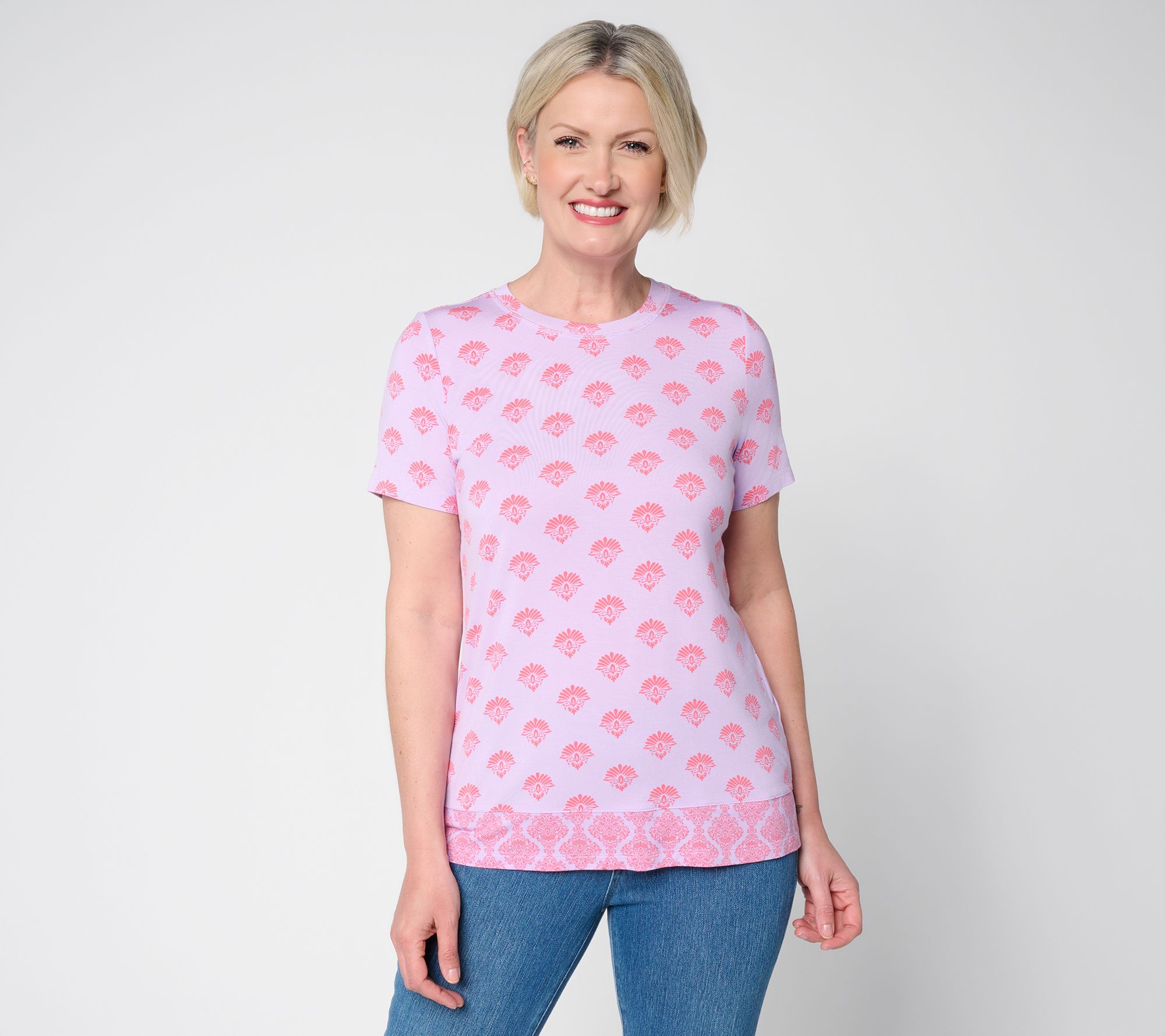 Belle Boho by Kim Gravel Rayon Spandex Santorini Sea Twin Print Top