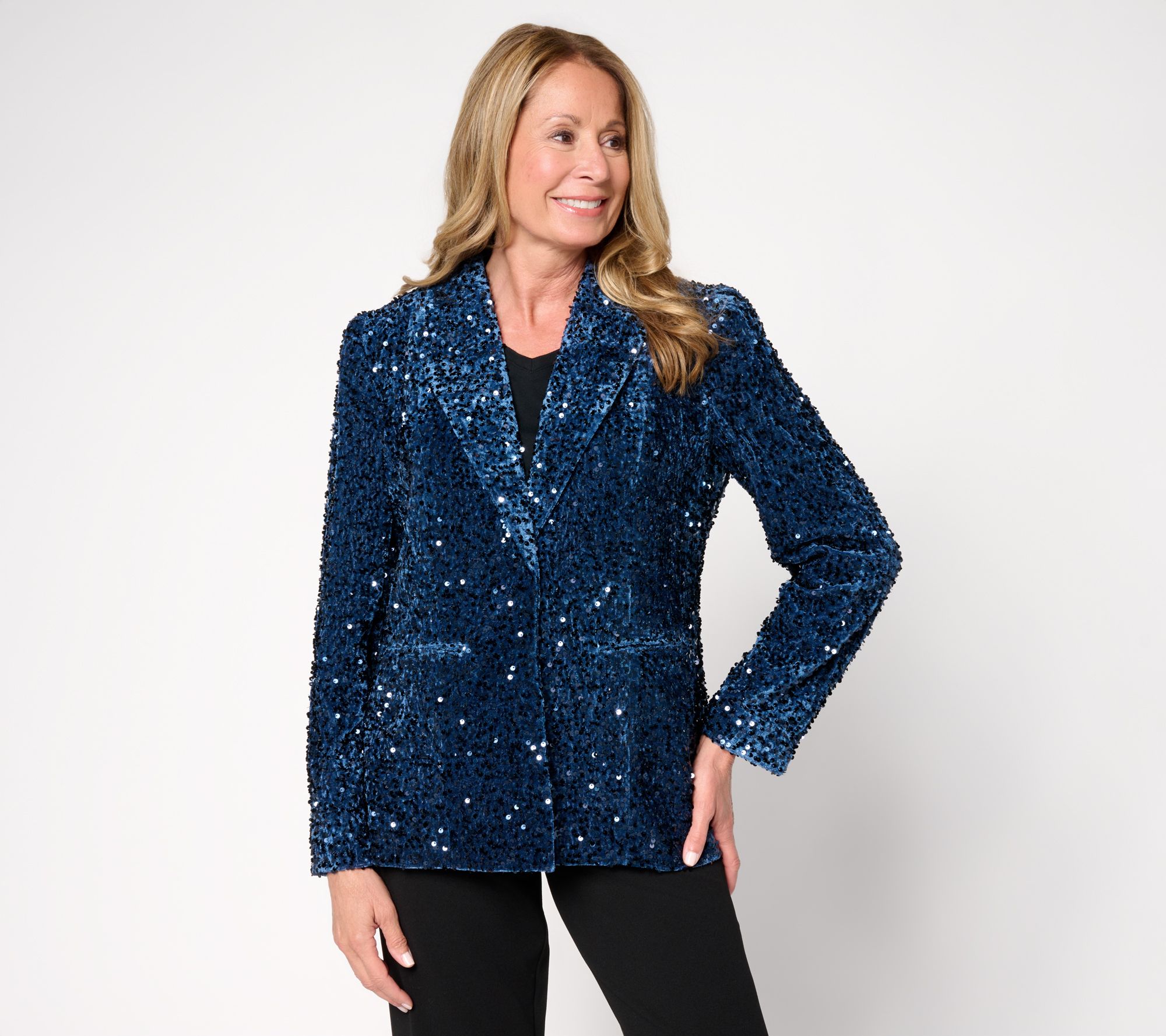 "As Is" nicole by Nicole Miller Sequin Velvet Blazer