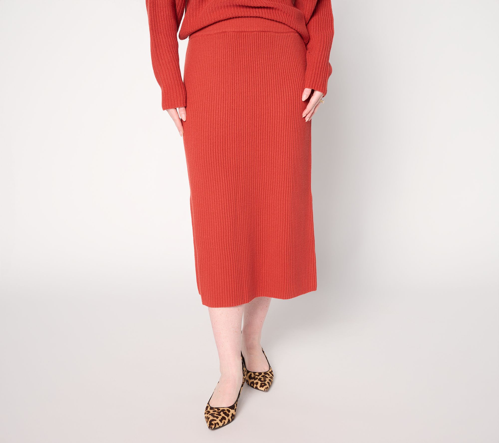 "As Is" Carla Rockmore Collection Pull-On Sweater Midi Skirt