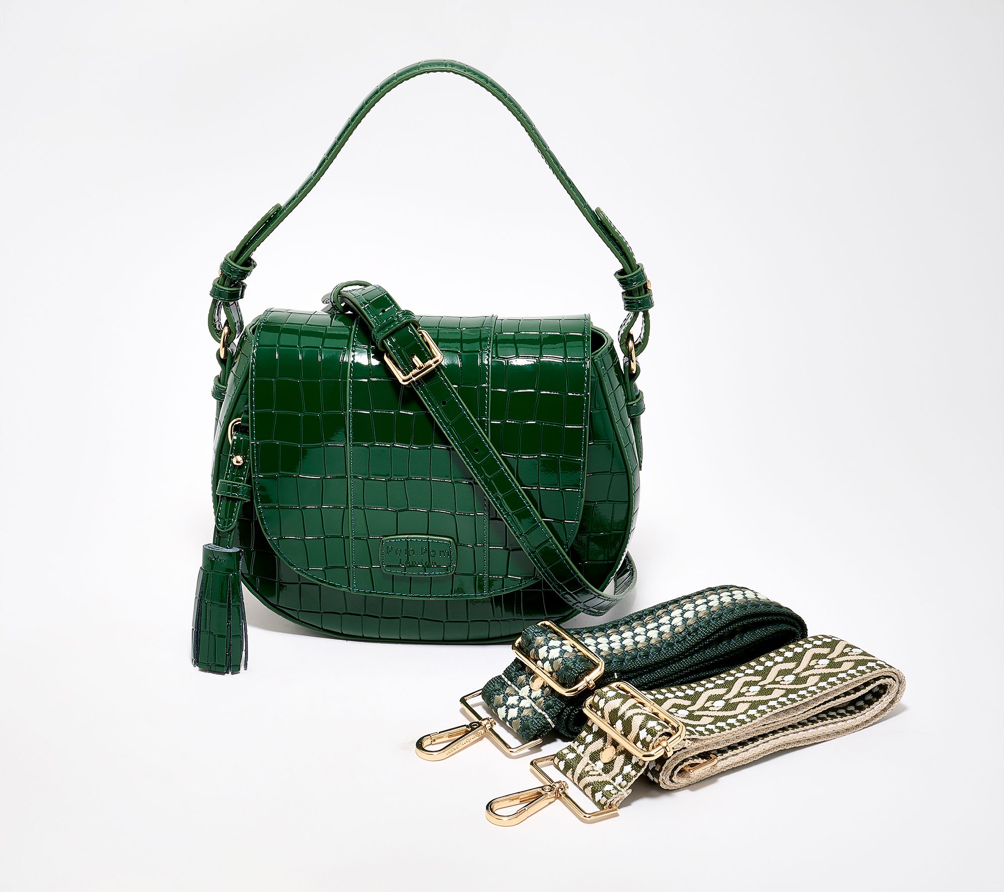 "As Is" Pom Pom London Wilmington Saddle Bag w/ 2 CrossbodyStraps