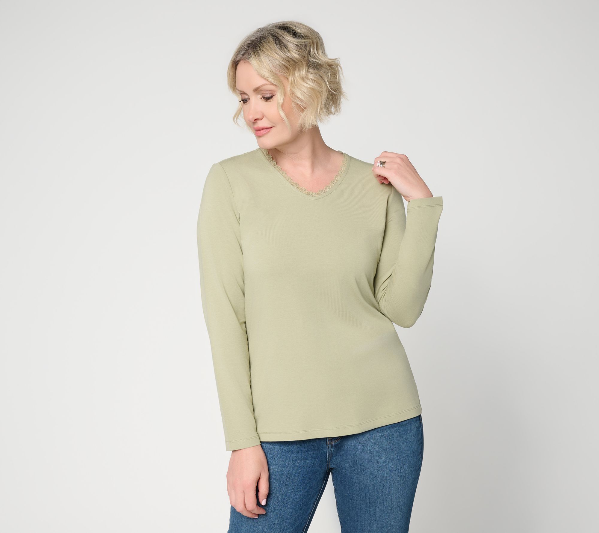 Denim & Co. Essentials So Soft Jersey Long Sleeve Top