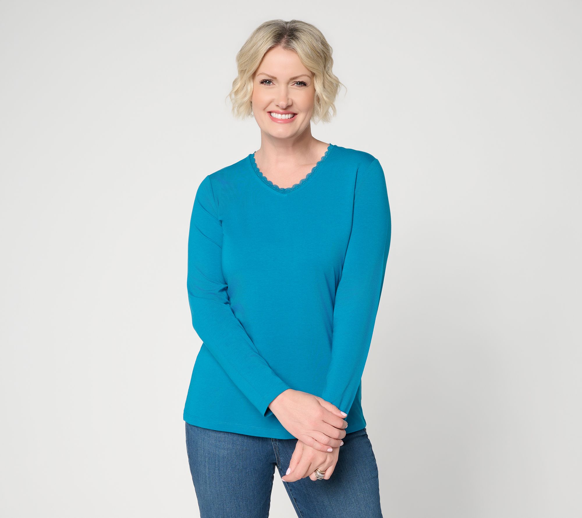 Denim & Co. Essentials So Soft Jersey Long Sleeve Top
