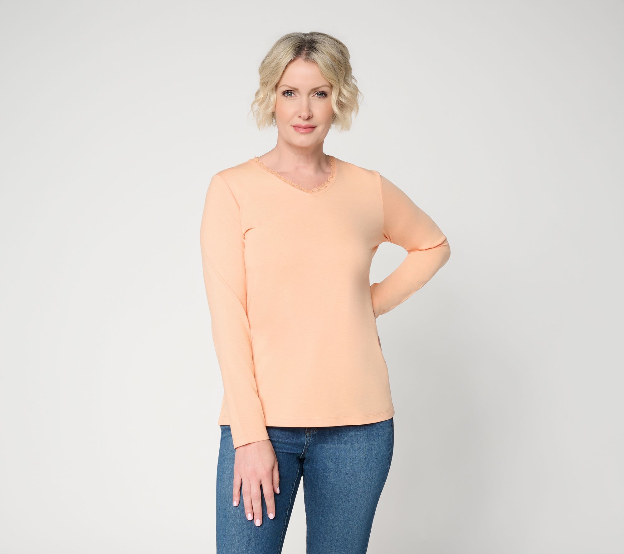 Denim & Co. Essentials So Soft Jersey Long Sleeve Top