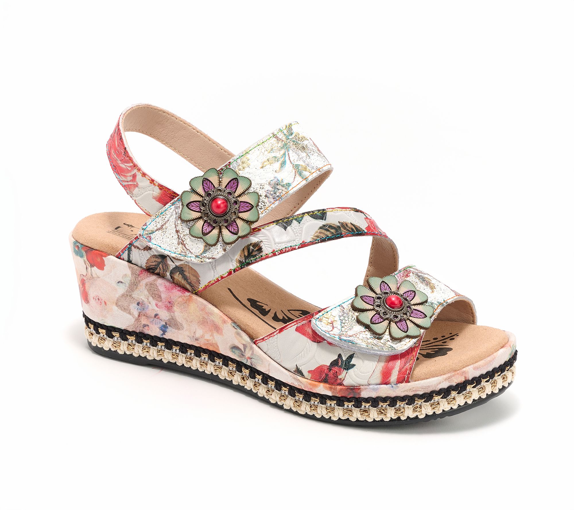 L'Artiste by Spring Step Leather Wedge Sandals - Blissful