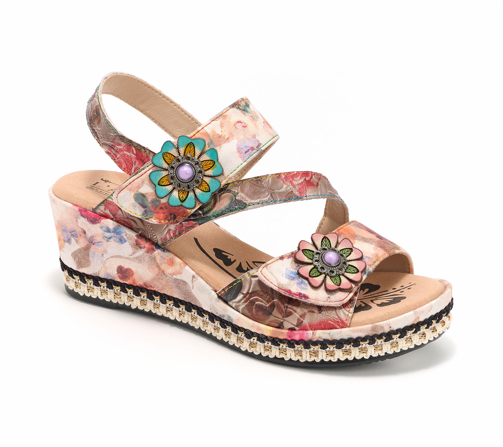 L'Artiste by Spring Step Leather Wedge Sandals - Blissful