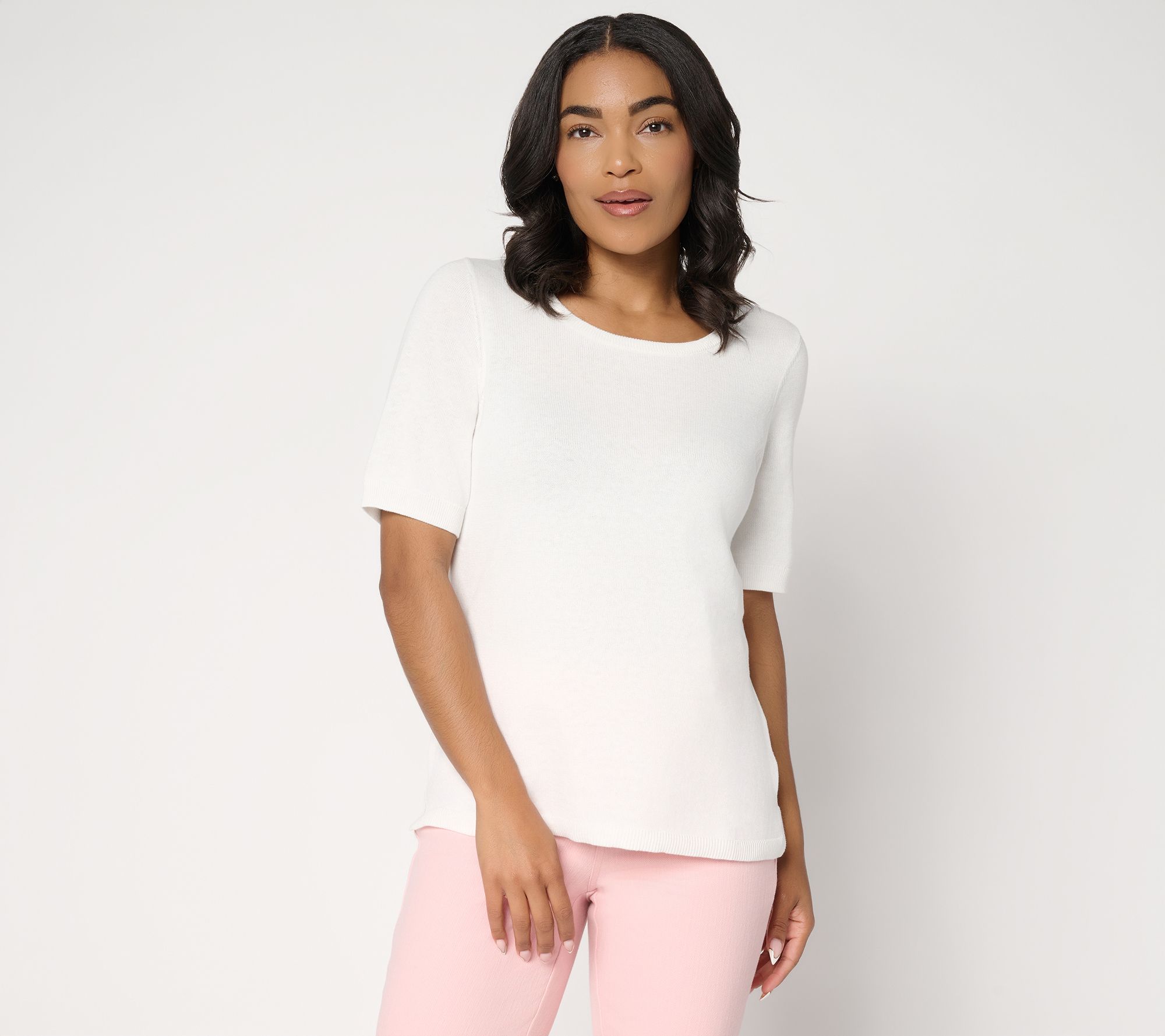 "As Is" Belle by Kim Gravel Dare to Be Bold Elbow-Sleeve Sweater