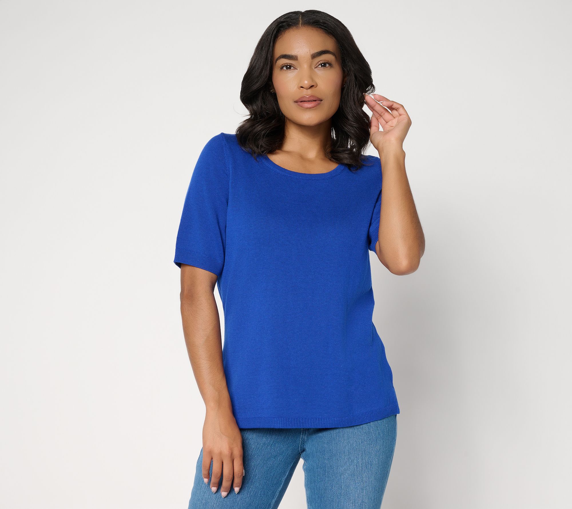 "As Is" Belle by Kim Gravel Dare to Be Bold Elbow-Sleeve Sweater