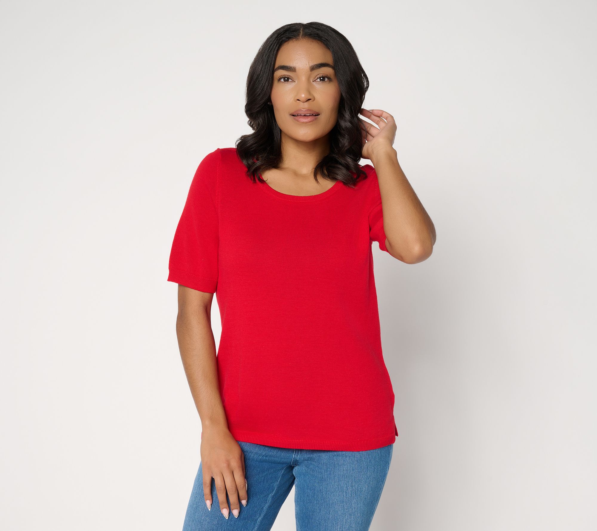 "As Is" Belle by Kim Gravel Dare to Be Bold Elbow-Sleeve Sweater