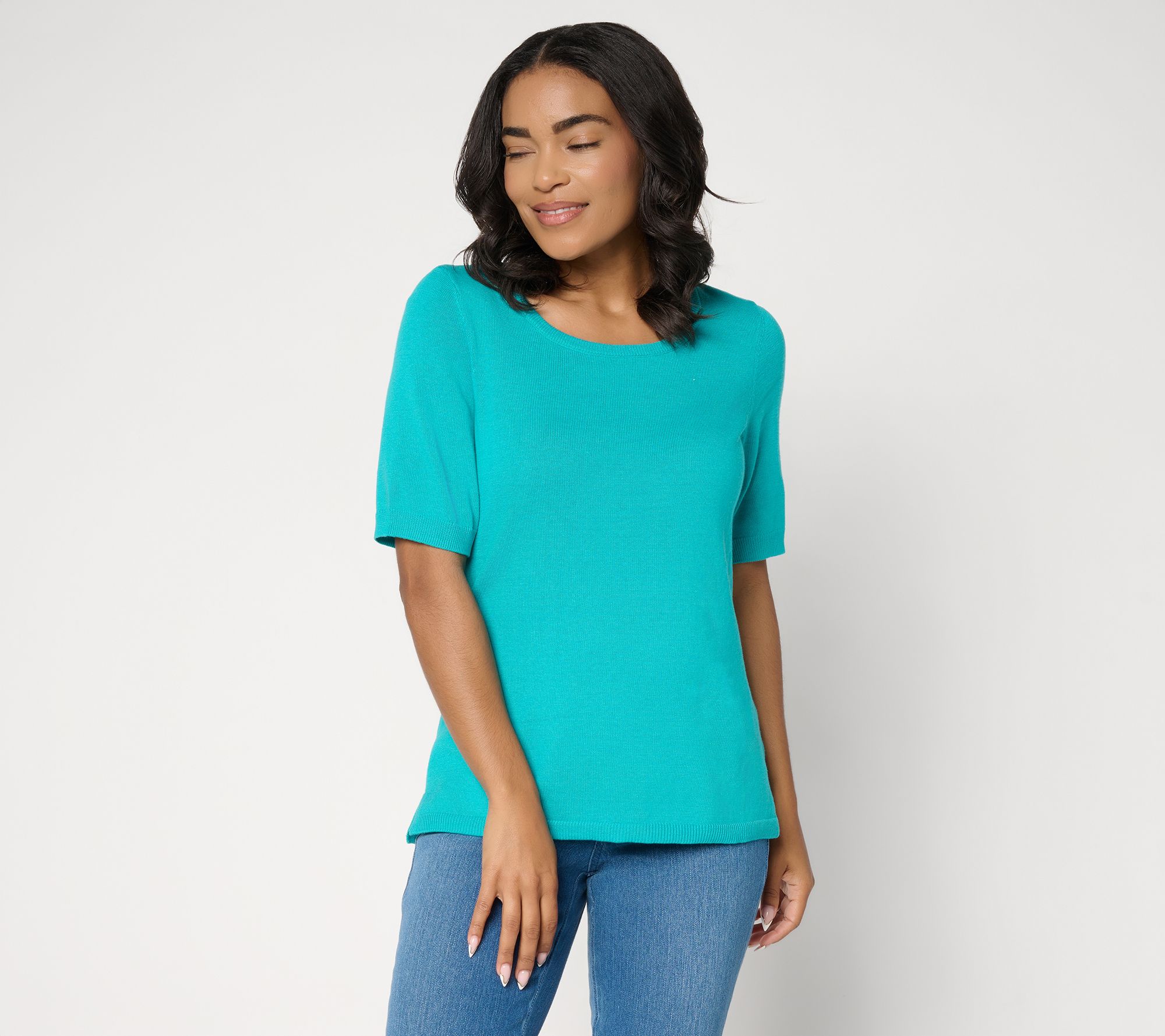 "As Is" Belle by Kim Gravel Dare to Be Bold Elbow-Sleeve Sweater