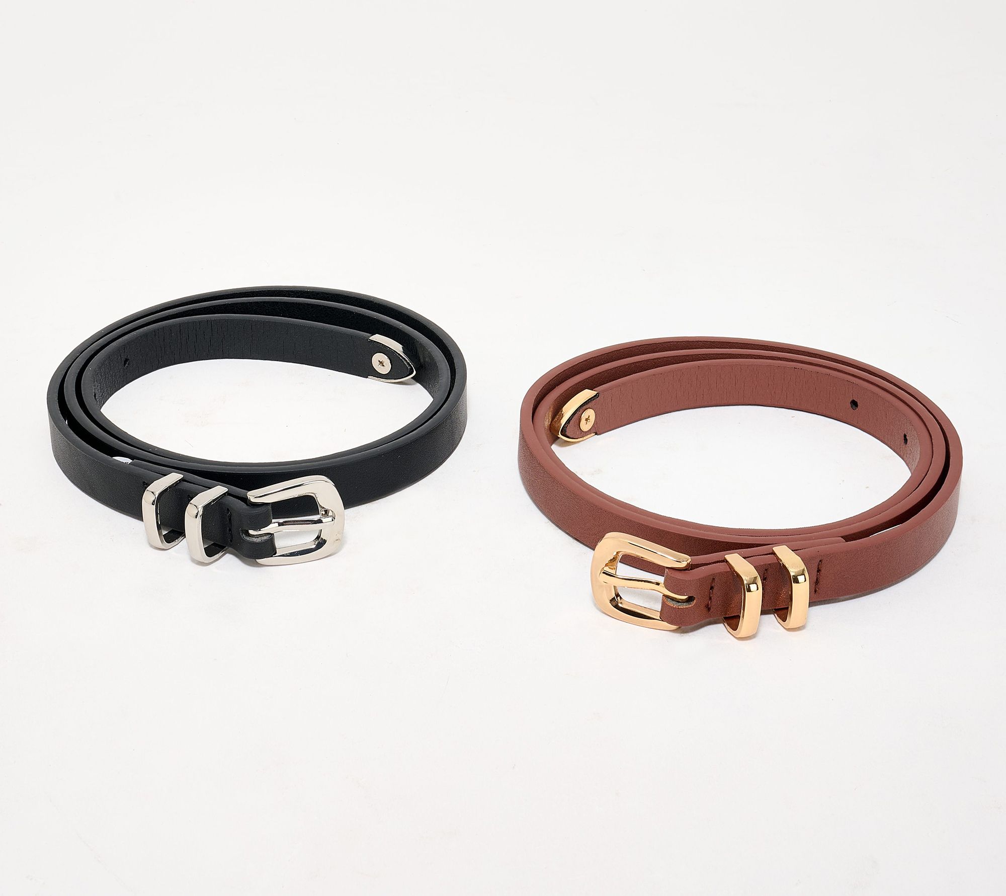 Susan Graver Set of 2 Faux Leather Belts